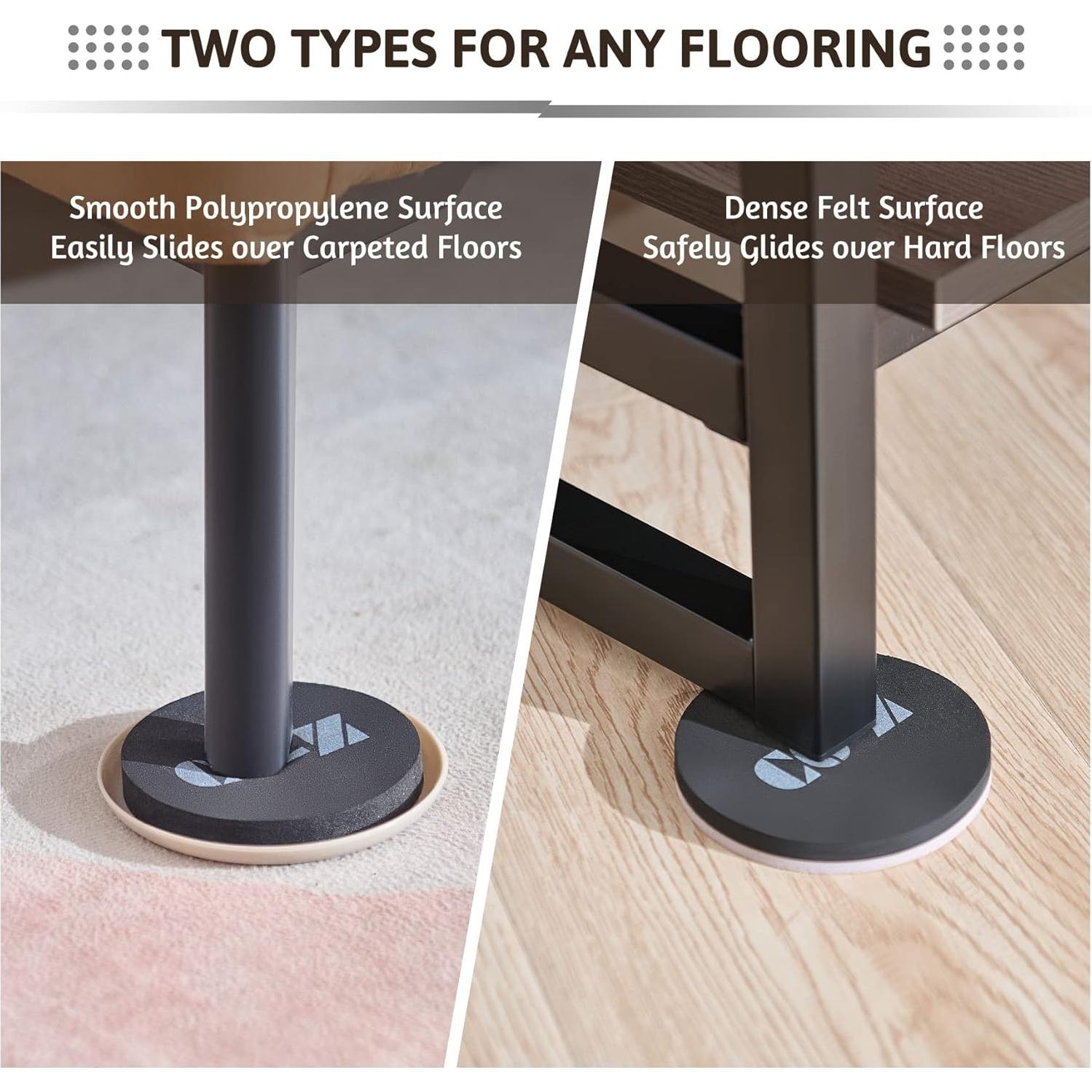 Deslizadores de Muebles CO-Z 8 Piezas 8.89 cm Fieltro y Plástico