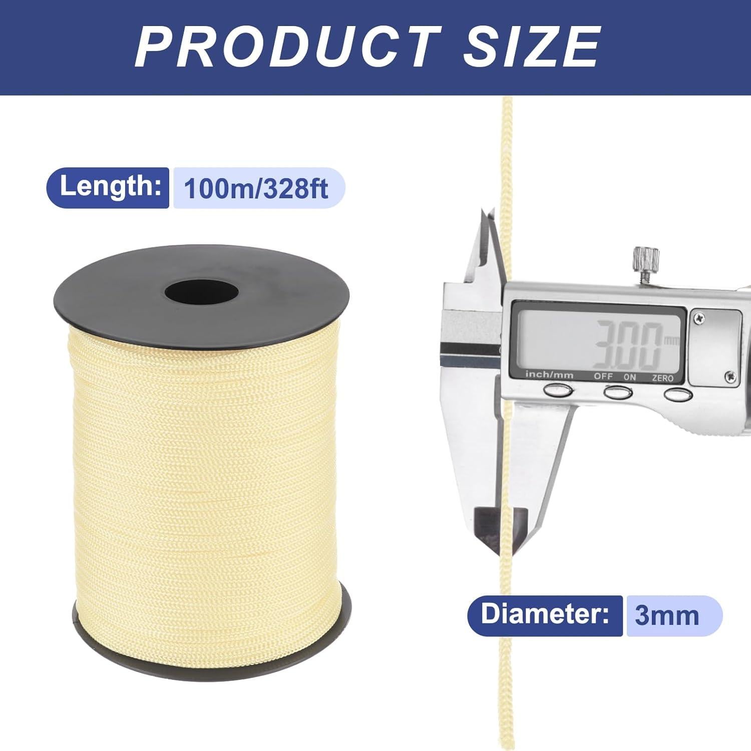 Cuerda Trenzada de Polipropileno MECCANIXITY 100m 3mm Beige