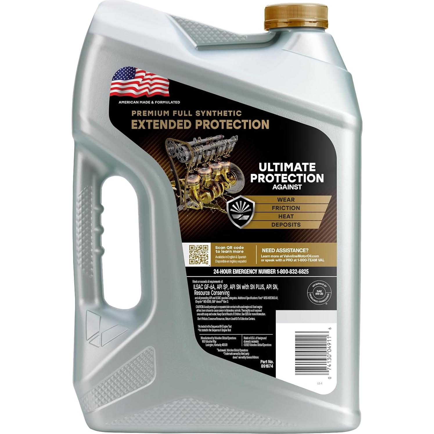 Aceite de Motor Sintético Valvoline 0W-20 5 Litros