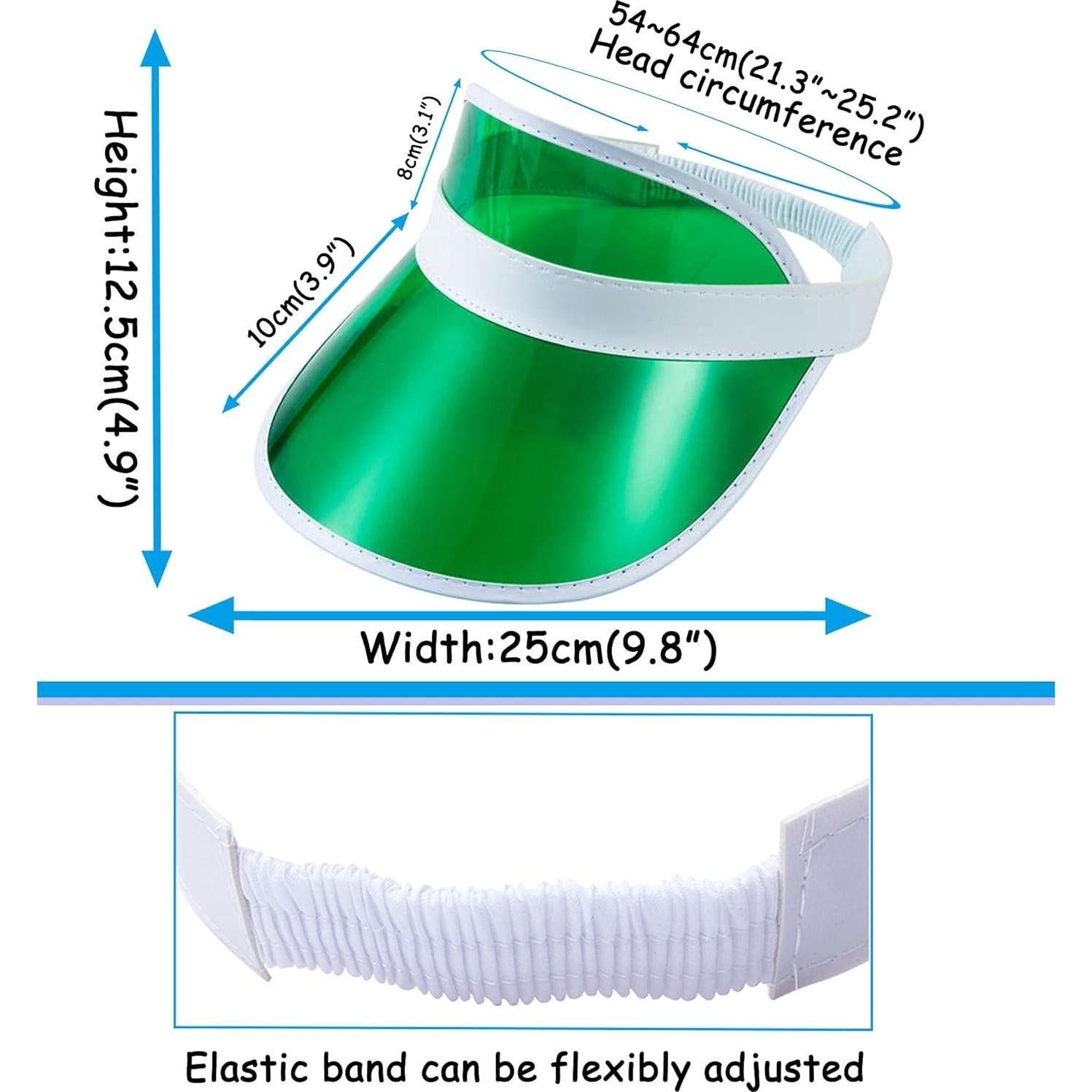 Paquete de 12 Sombreros Visera UV para Mujeres - Ajuste Cómodo