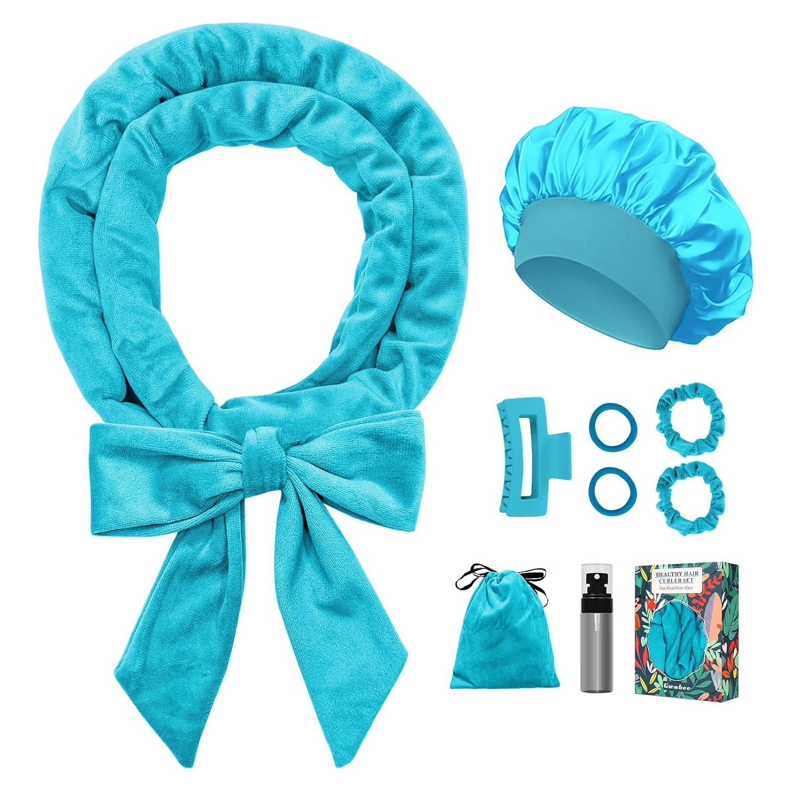 Rizador de Cabello Sin Calor Gwabee 70" Azul - Set de 9 Piezas