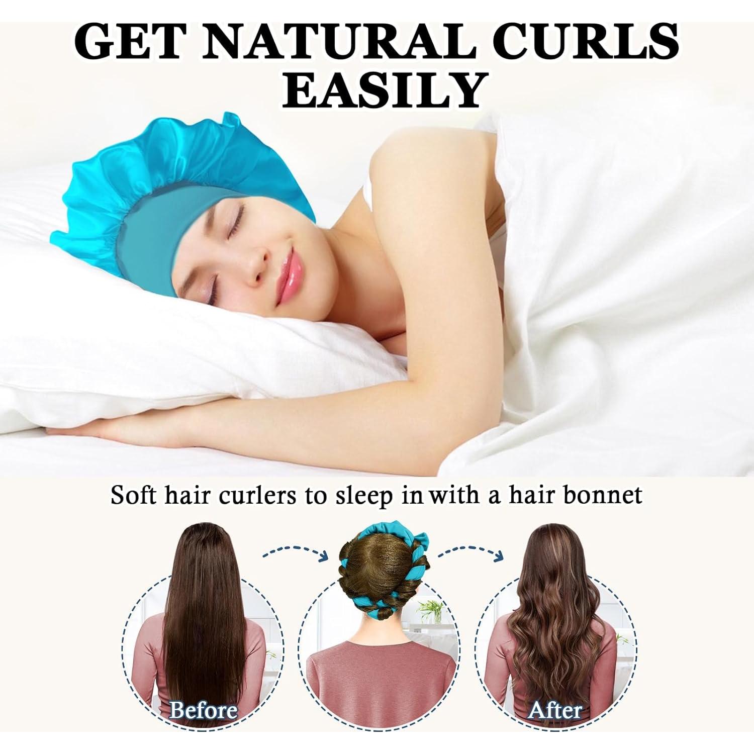 Rizador de Cabello Sin Calor Gwabee 70" Azul - Set de 9 Piezas