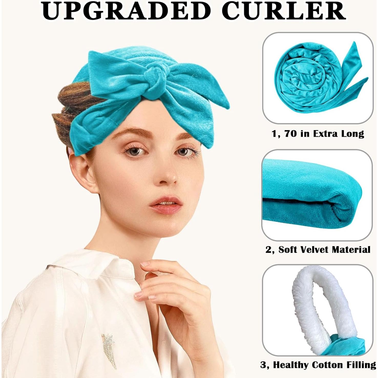 Rizador de Cabello Sin Calor Gwabee 70" Azul - Set de 9 Piezas