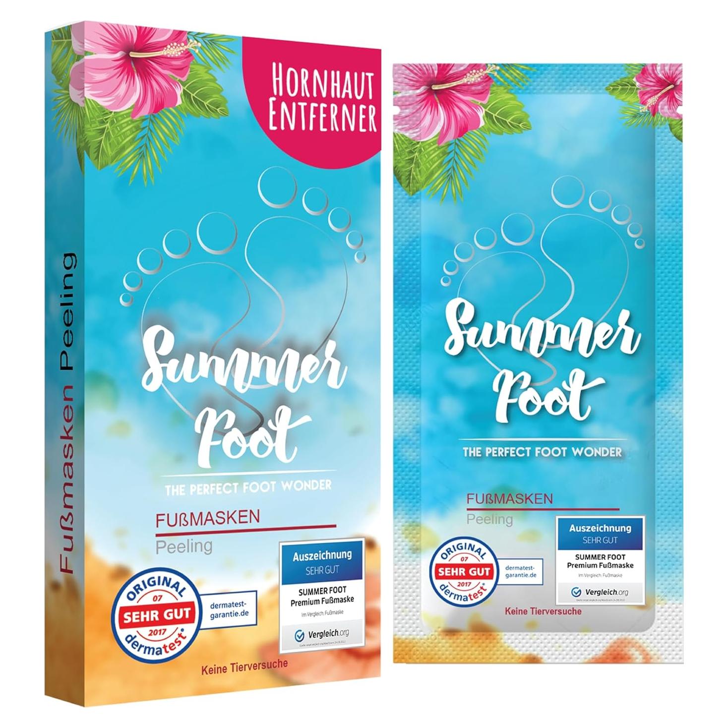 Mascarilla Exfoliante para Pies Summer Foot - 1 Par - Extractos de Pepino y Urea