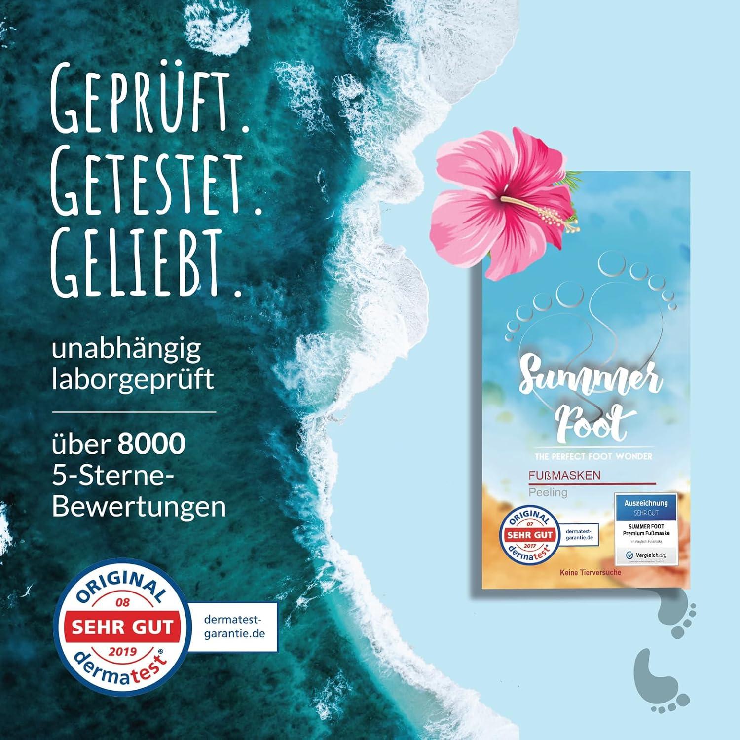 Mascarilla Exfoliante para Pies Summer Foot - 1 Par - Extractos de Pepino y Urea