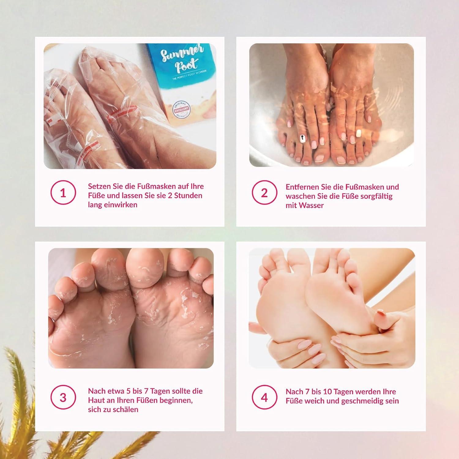 Mascarilla Exfoliante para Pies Summer Foot - 1 Par - Extractos de Pepino y Urea