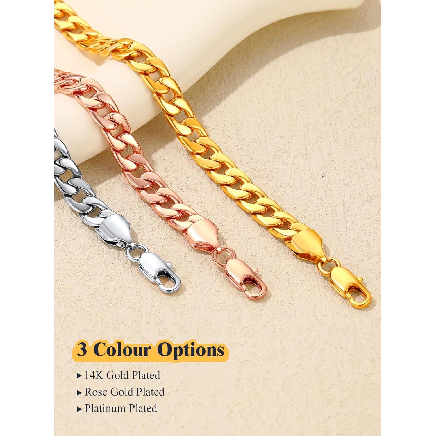 Tobillera Pulsera de Pie U7 Joyería Oro 18K Acero Inoxidable 20-25 cm