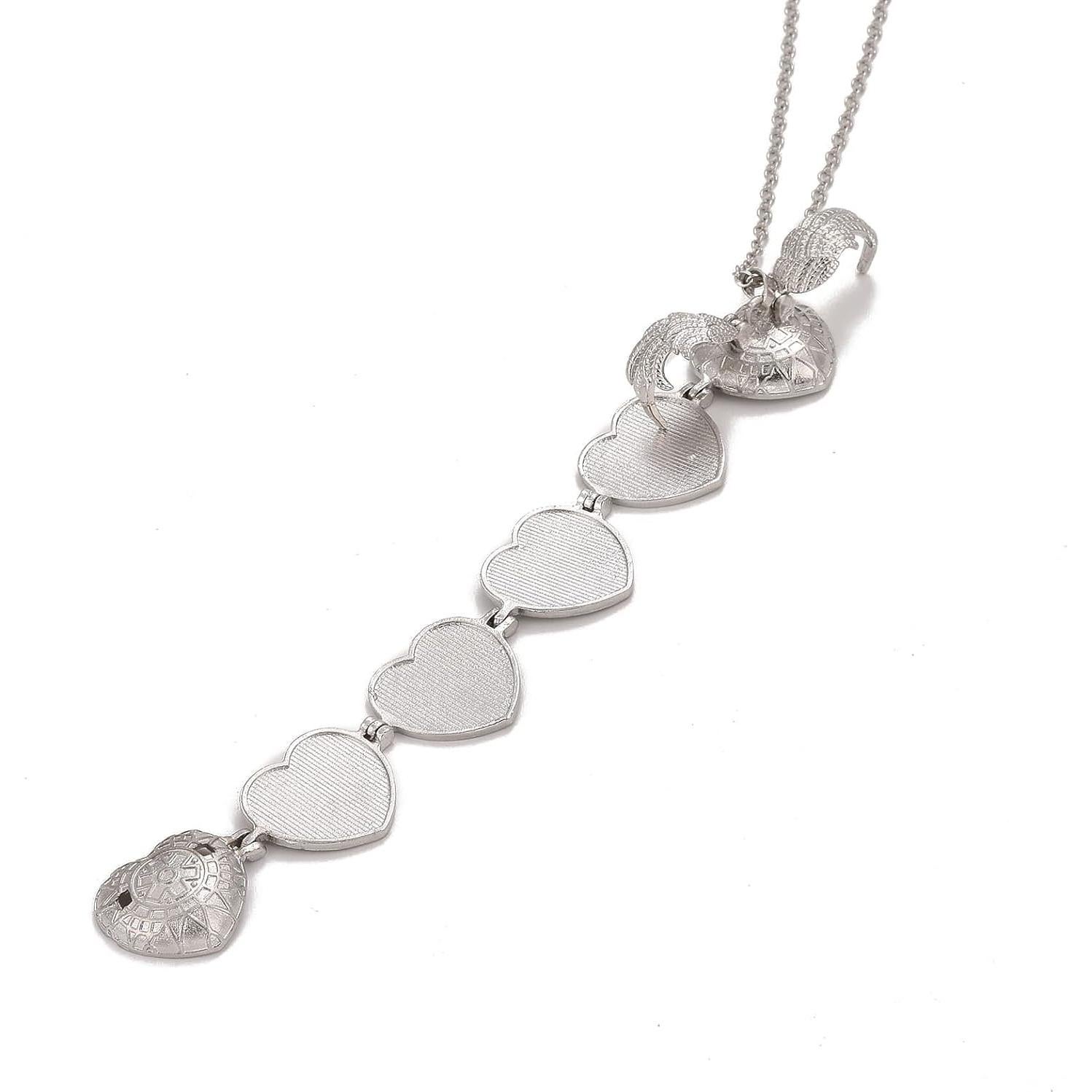 Ornaland Expanding Photo Locket Pendant Necklace for Women Men with Angel Wings, 4 Photo Locket Alloy Neck Decoration for Mother's