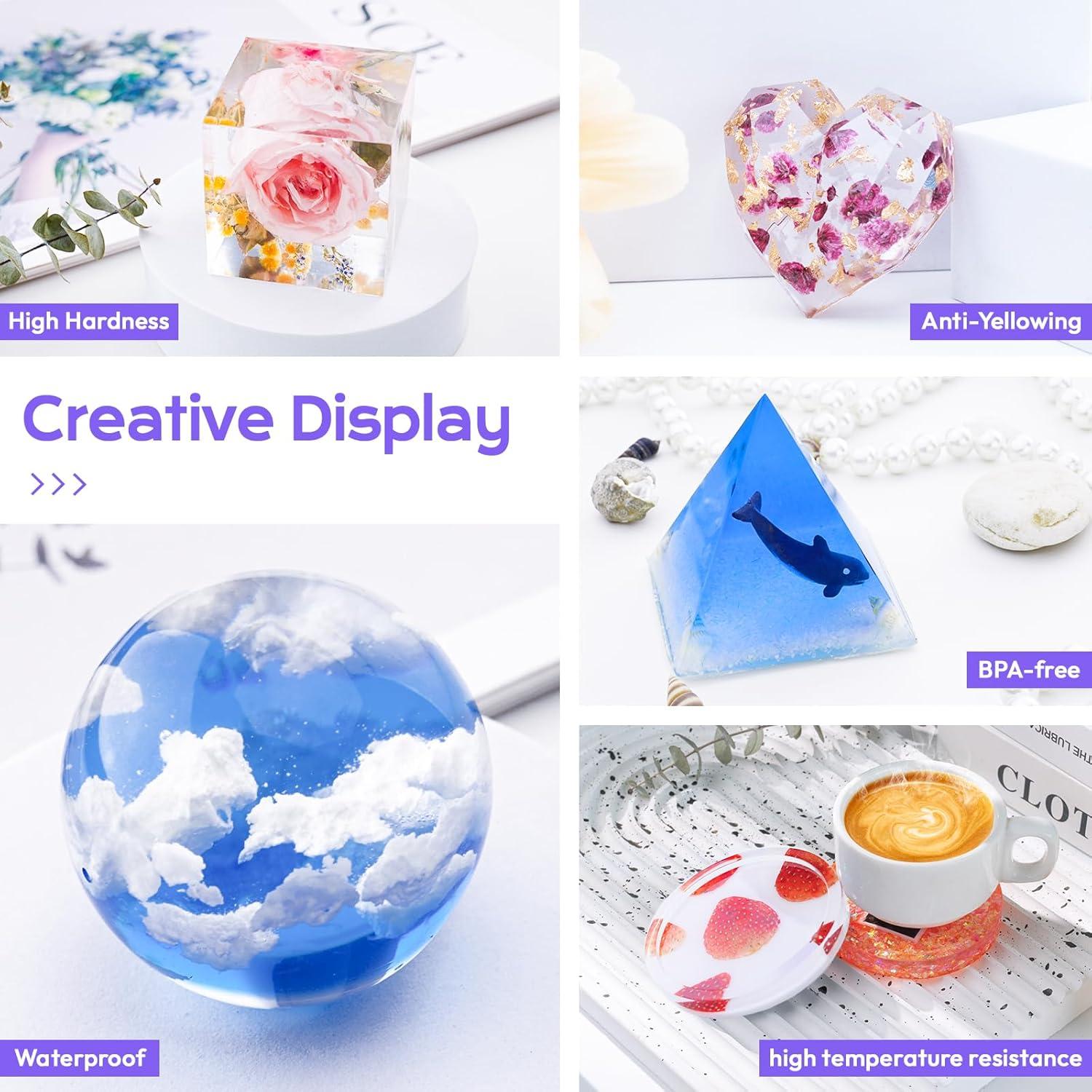 Kit de Resina Epóxica HeyClear 18 oz con Moldes y Accesorios