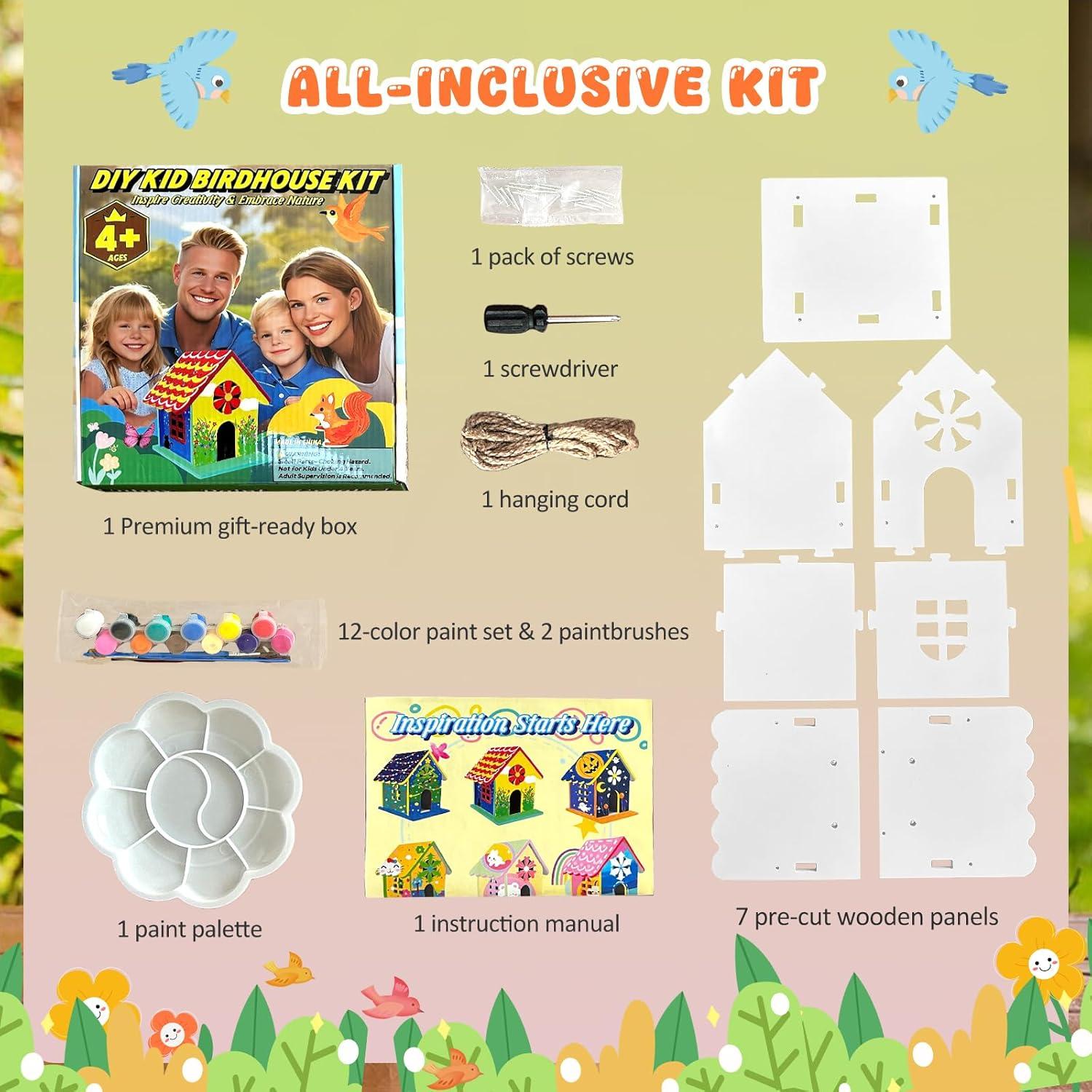 Kit Casa para Aves DIY DSGLONGBIN - Grande, No Tóxico, 12 Colores