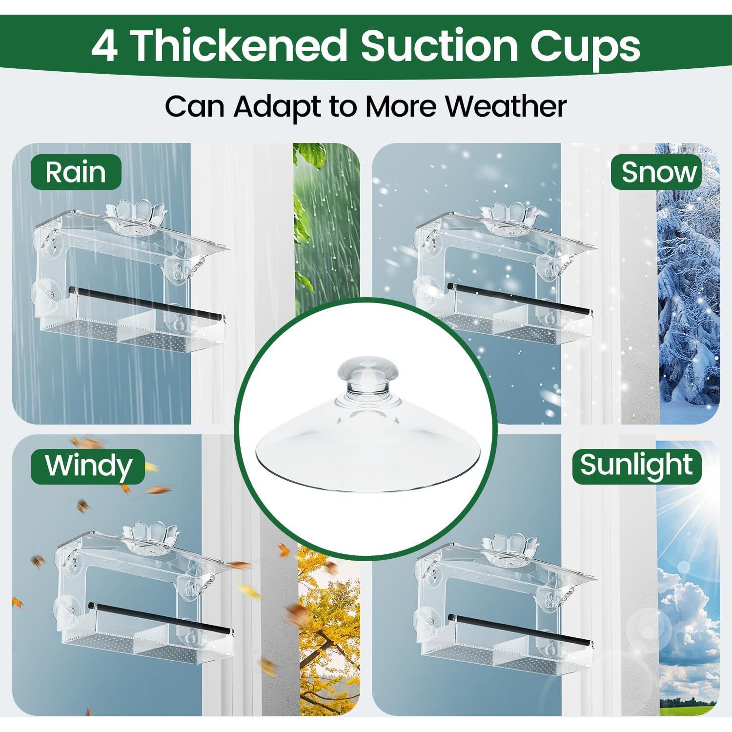 Comedero para Aves de Ventana DY-SKTY Acrílico Transparente 26.7x10.9x19.6cm