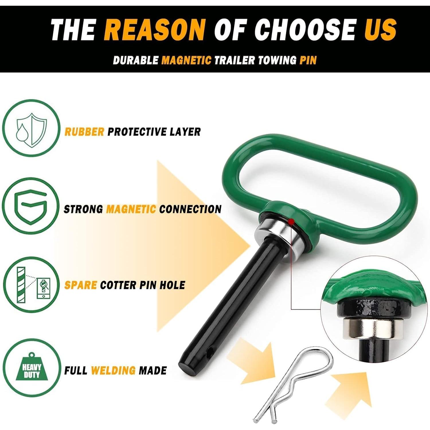 Pasador Magnético de Enganche EilxMag 1/2" Verde - 680 kg