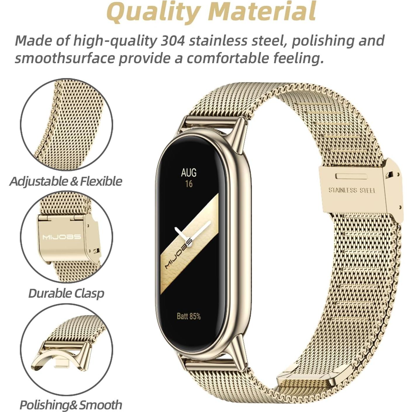 Correa MIJOBS para Xiaomi Mi Band 8 y 9 Acero Inoxidable