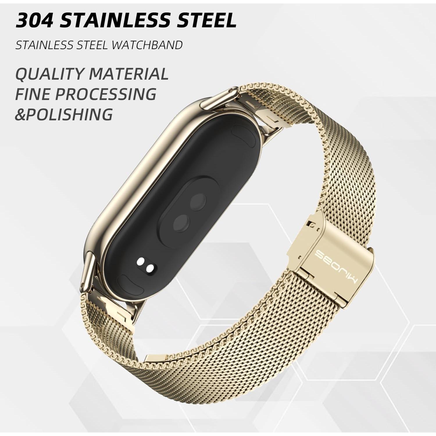 Correa MIJOBS para Xiaomi Mi Band 8 y 9 Acero Inoxidable