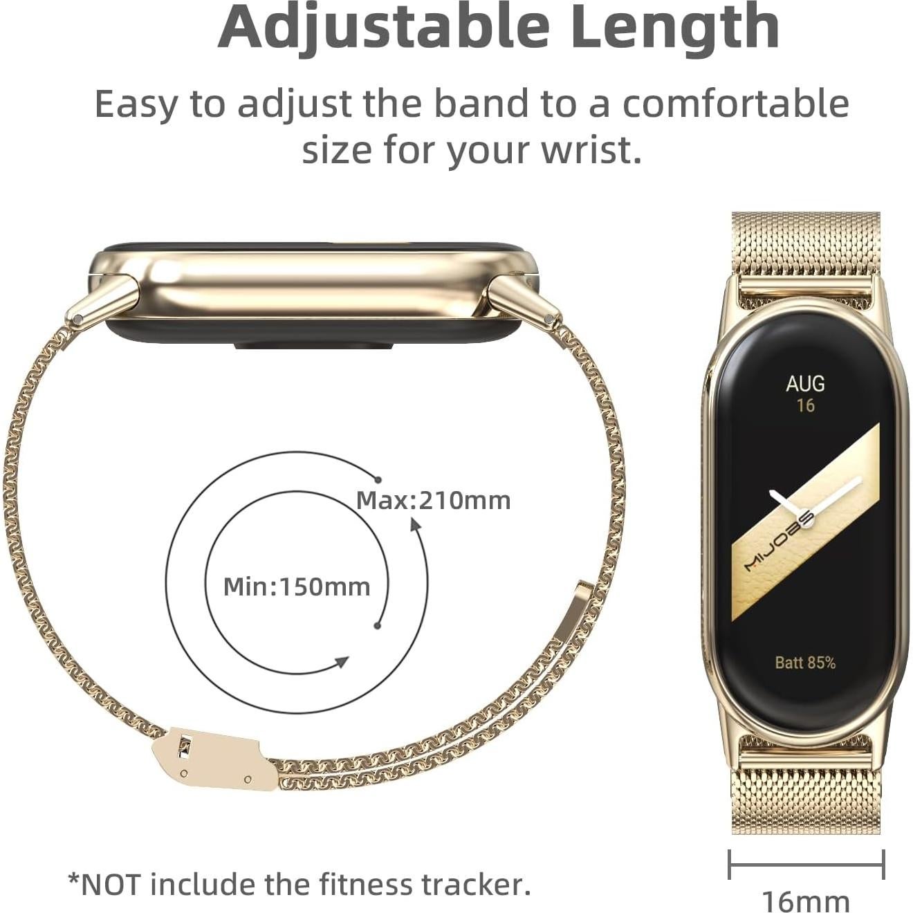 Correa MIJOBS para Xiaomi Mi Band 8 y 9 Acero Inoxidable