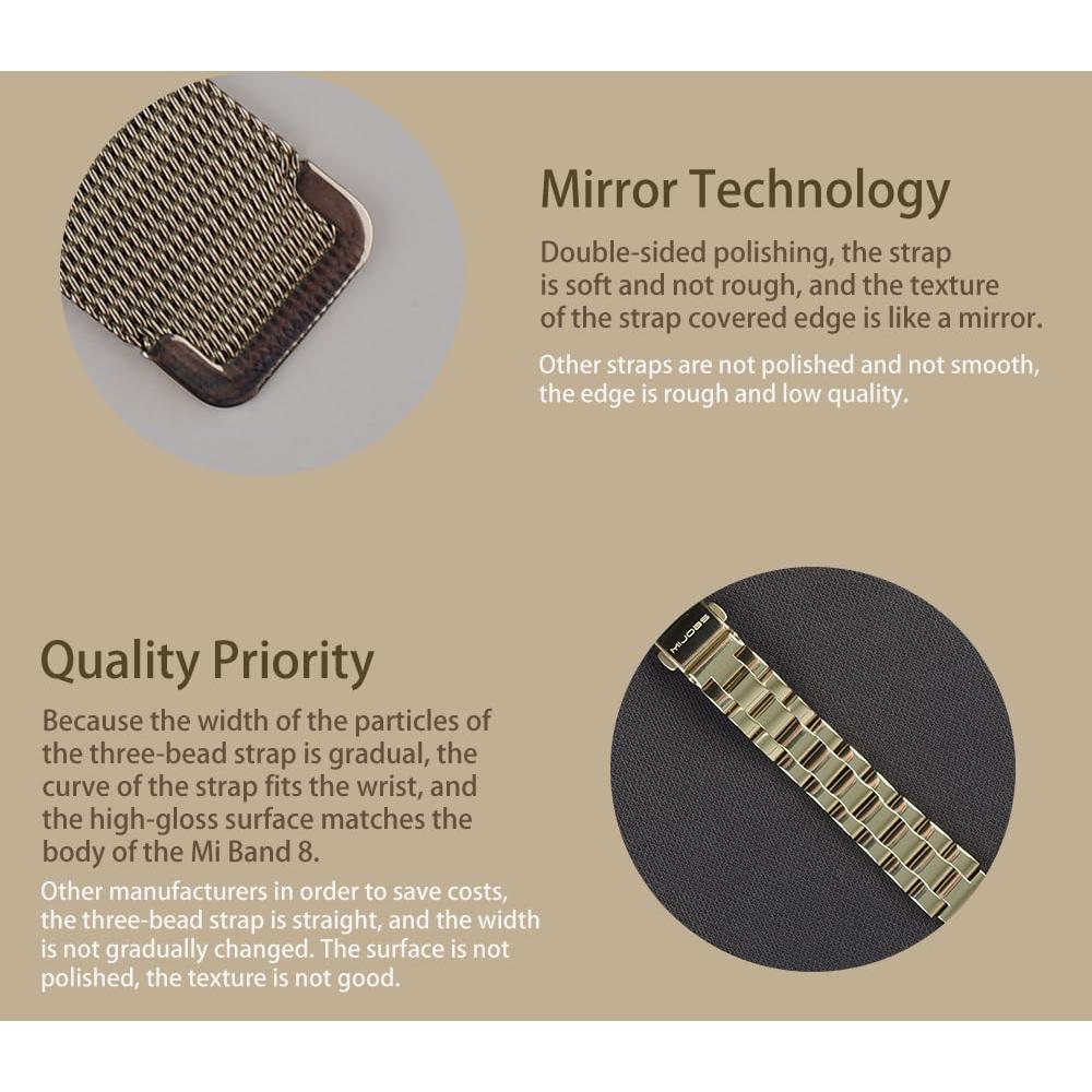 Correa MIJOBS para Xiaomi Mi Band 8 y 9 Acero Inoxidable