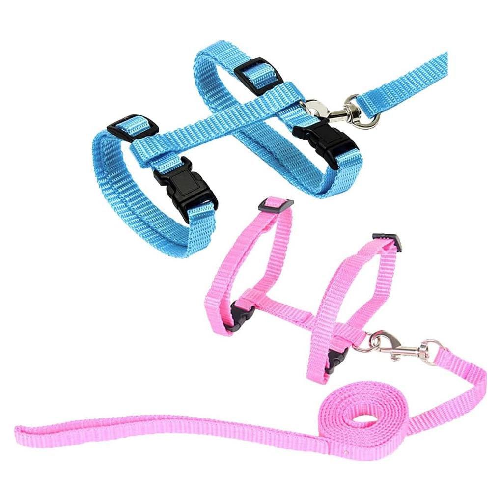 Arnés Ajustable para Mascotas UUYYEO 2 Pcs Rosa y Azul Claro