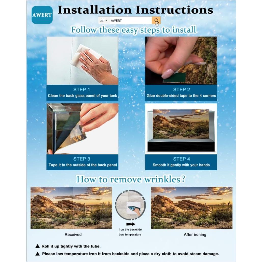 Fondo de Acuario Vinilo AWERT 60x30 cm Realista