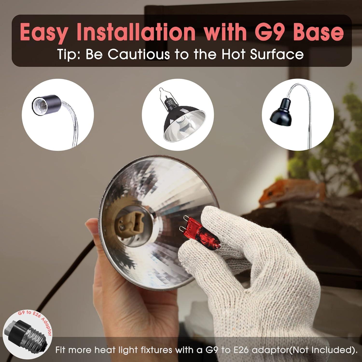 Bombillas de Calor Infrarrojo Briignite G9 para Reptiles 50W