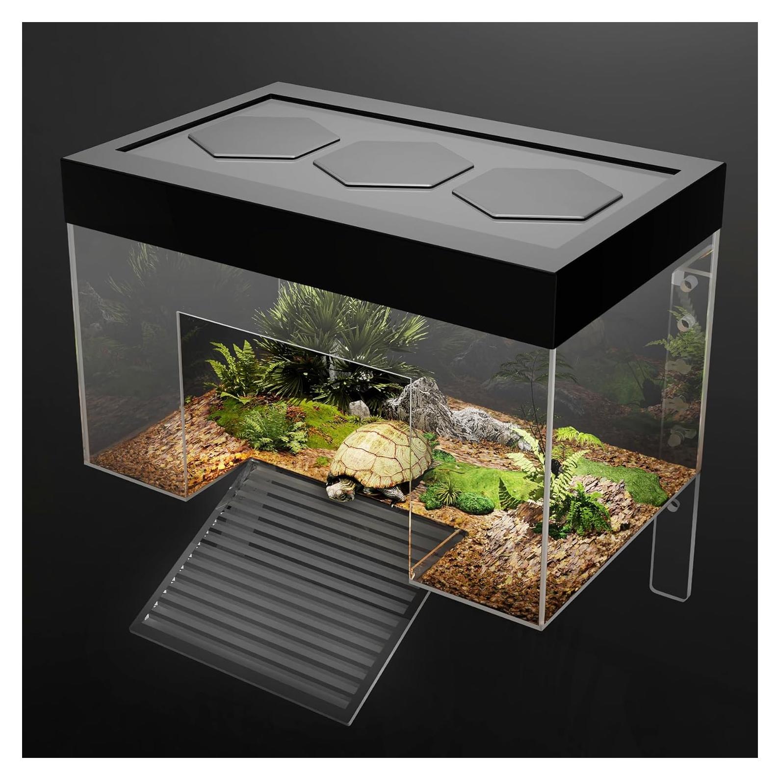 Plataforma de Sol para Tortugas Clioran 30x20x20 cm con Tapa