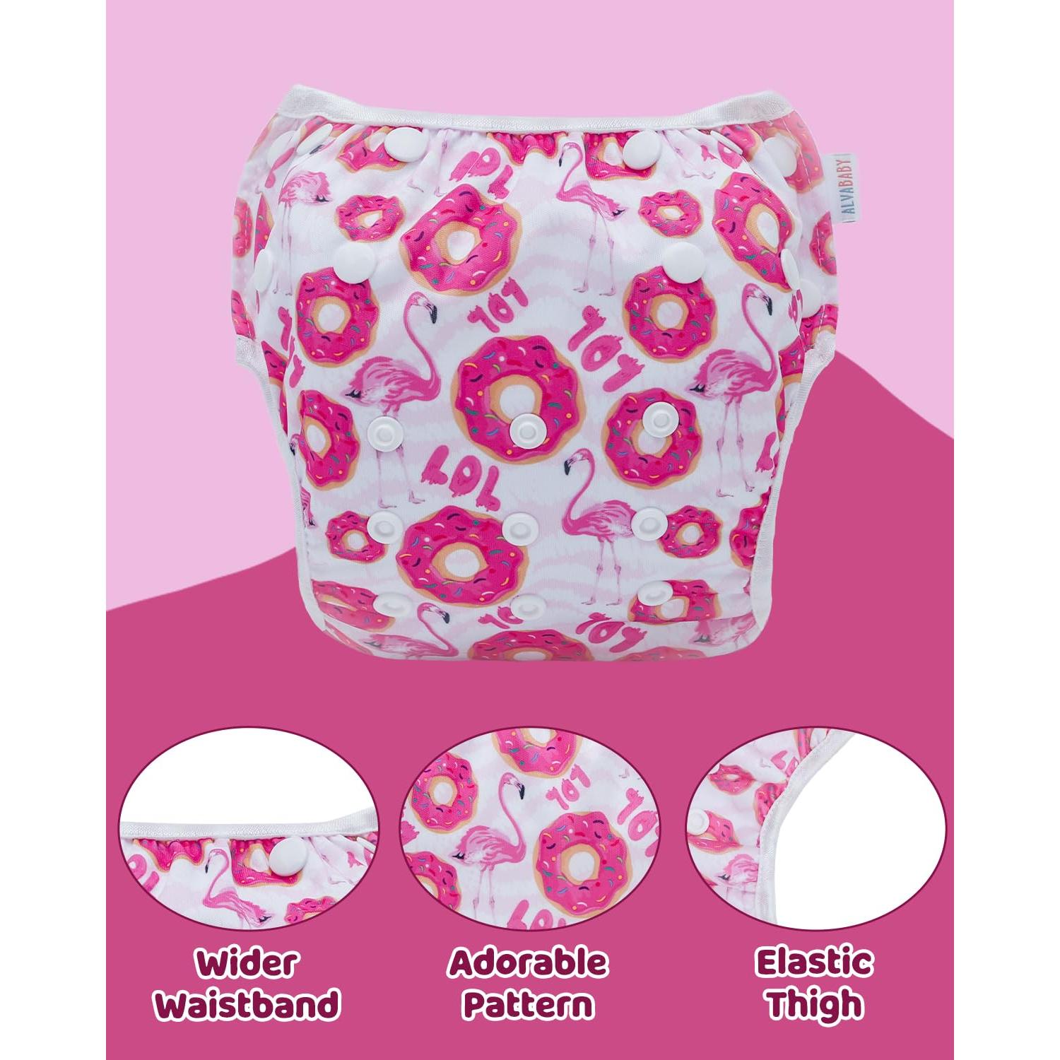 Pañales de Natación Reutilizables ALVABABY 3pcs Pequeño
