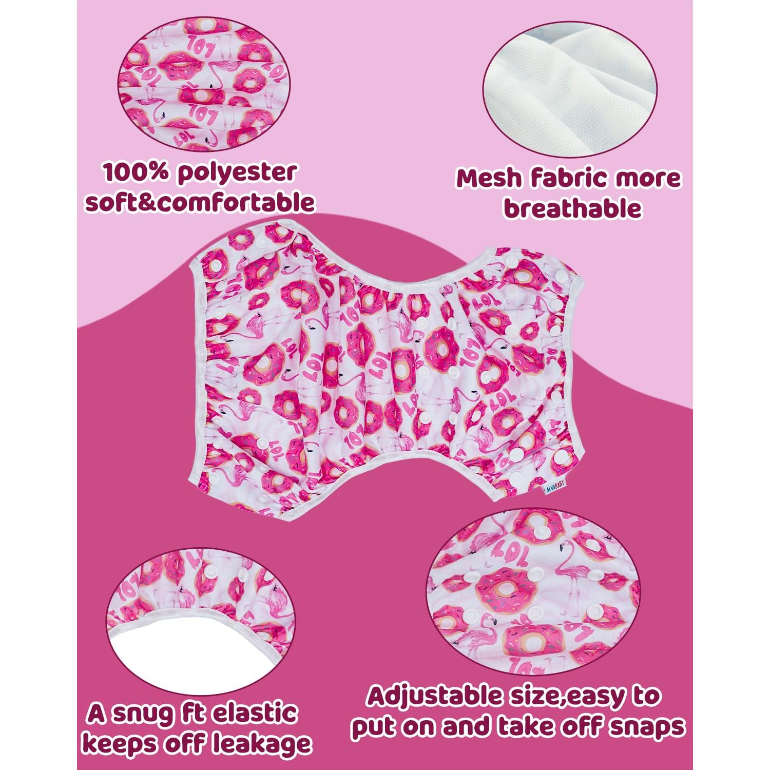 Pañales de Natación Reutilizables ALVABABY 3pcs Pequeño