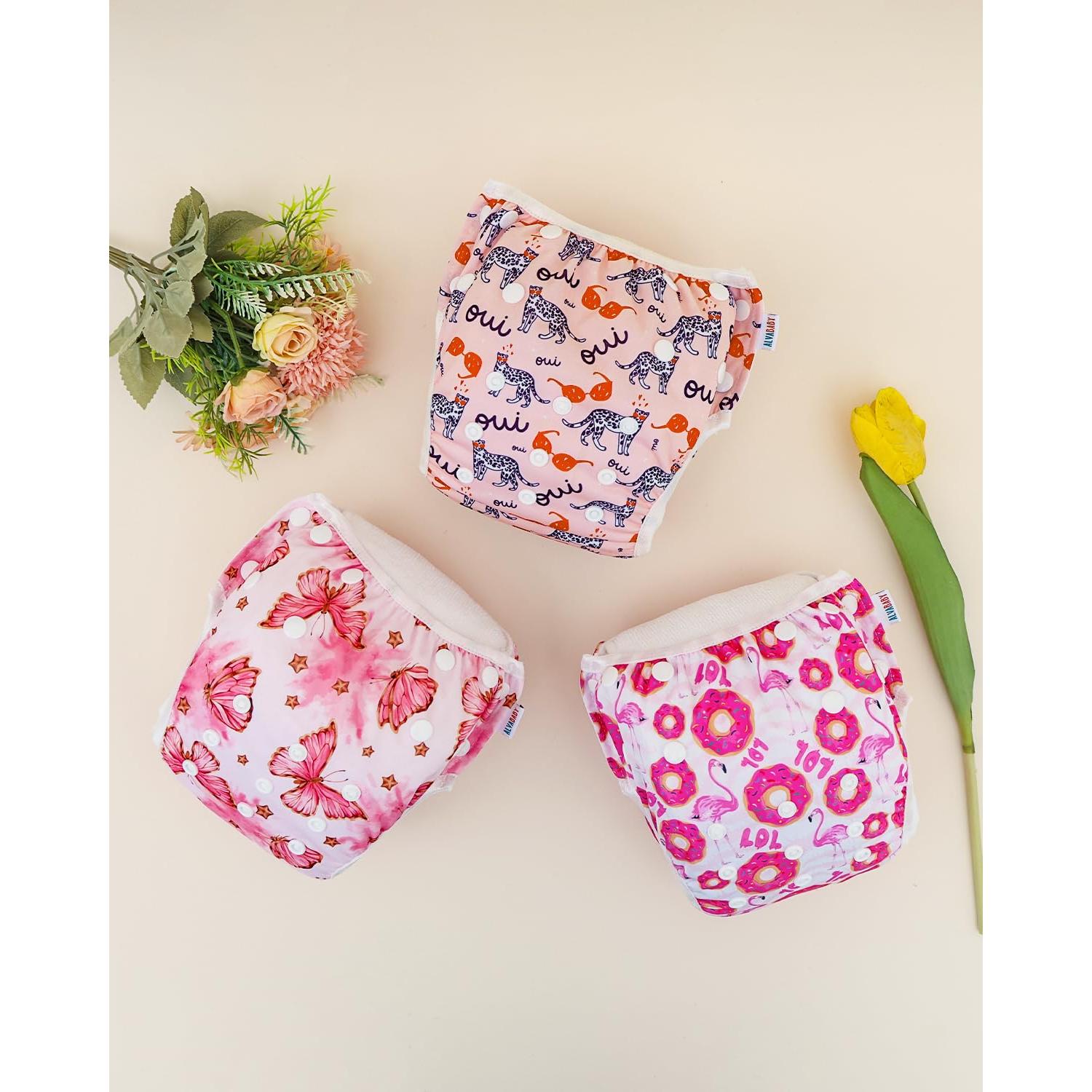 Pañales de Natación Reutilizables ALVABABY 3pcs Pequeño