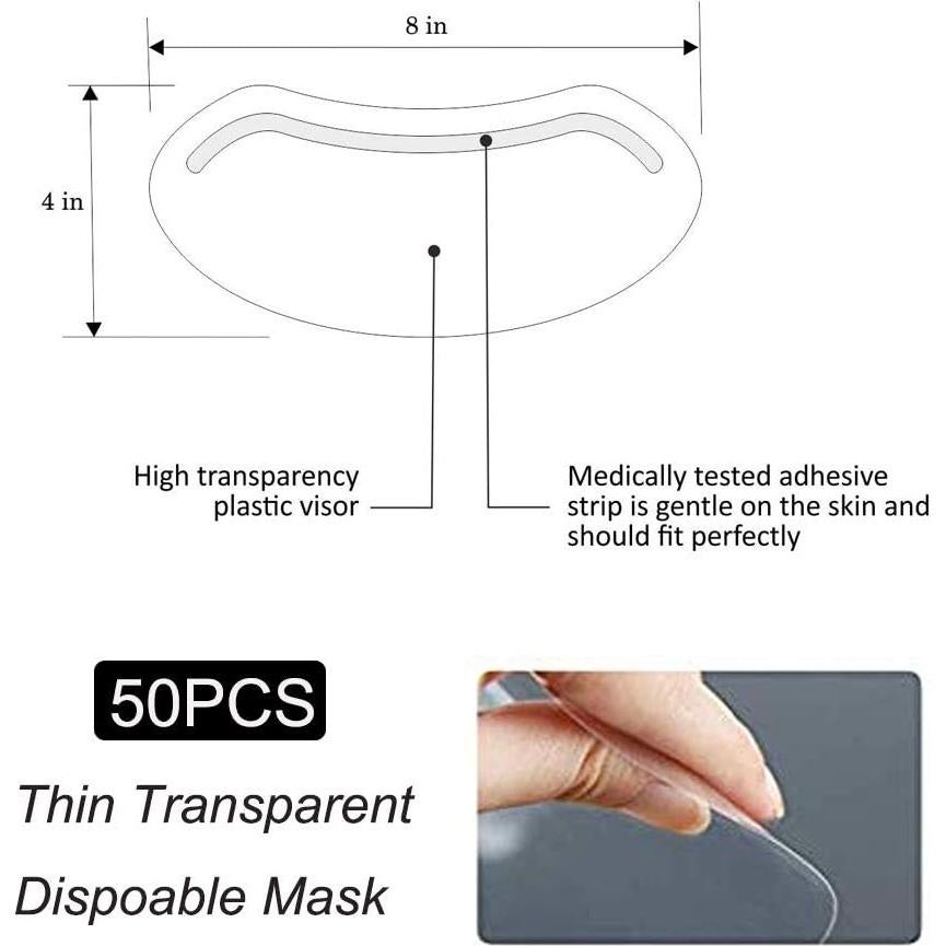 Viseras Faciales Desechables EBANKU 50 Pcs para Salón