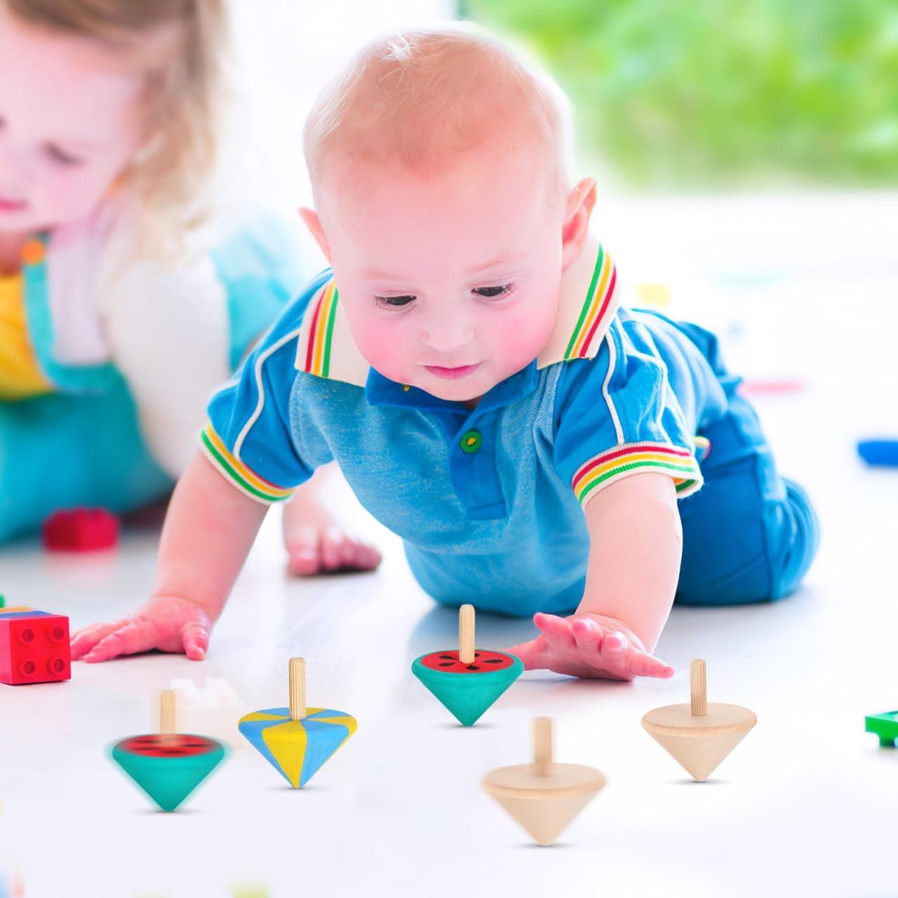 Trompos de Madera Sin Terminar NUOBESTY 12 Piezas para Pintar