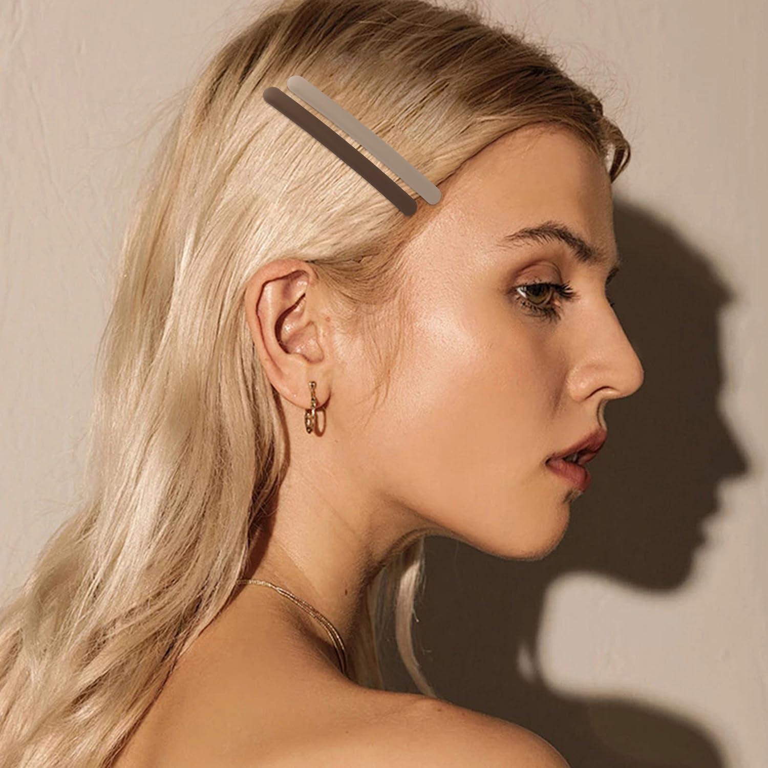 4 Clips de Pelo en Forma de Pato Motroce - 9 cm, Marrón