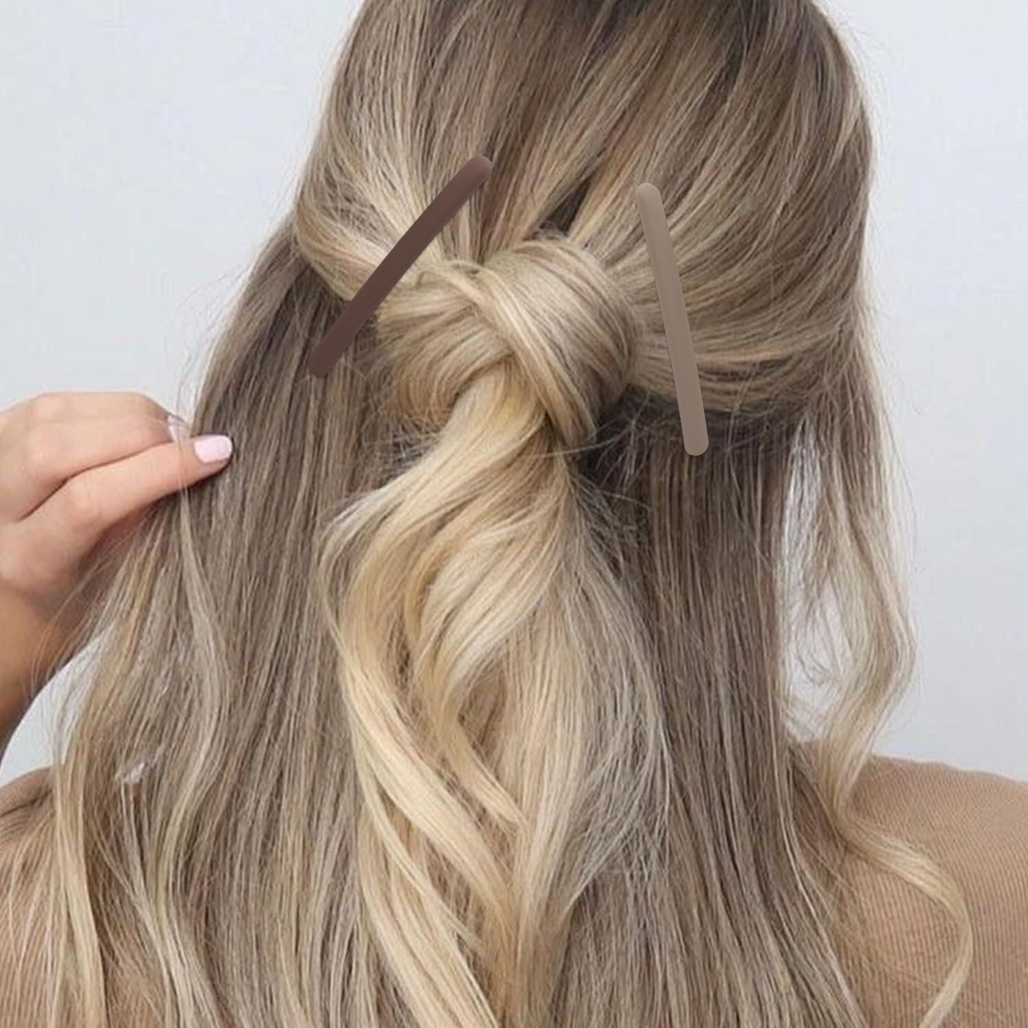 4 Clips de Pelo en Forma de Pato Motroce - 9 cm, Marrón