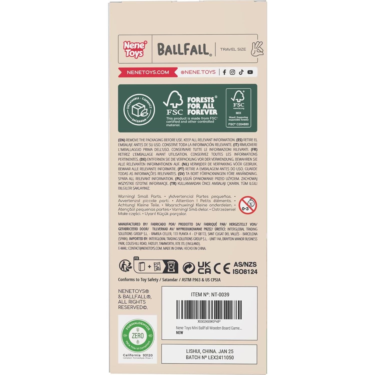 Juego de Mesa de Madera Nene Toys BALLFALL - 3 a 9 Años