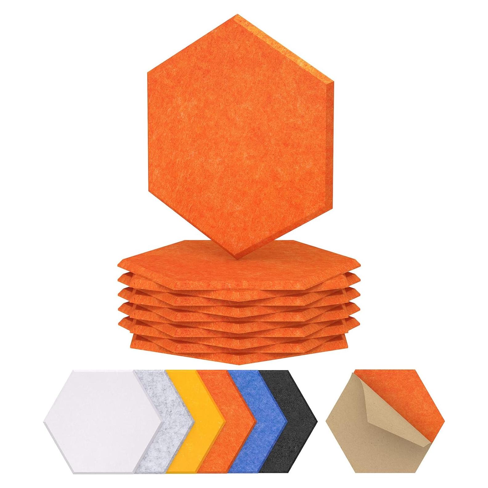 Paneles Acústicos Hexagonales TONOR 12 Pack Naranja 30.48x25.4cm