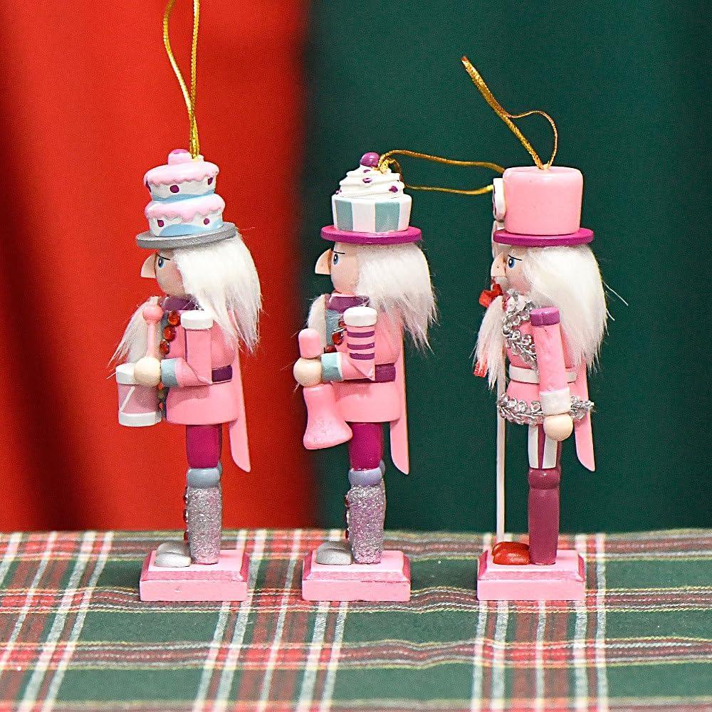 Naimo 3PCS Adornos Colgantes Cascanueces de Madera 12.7cm