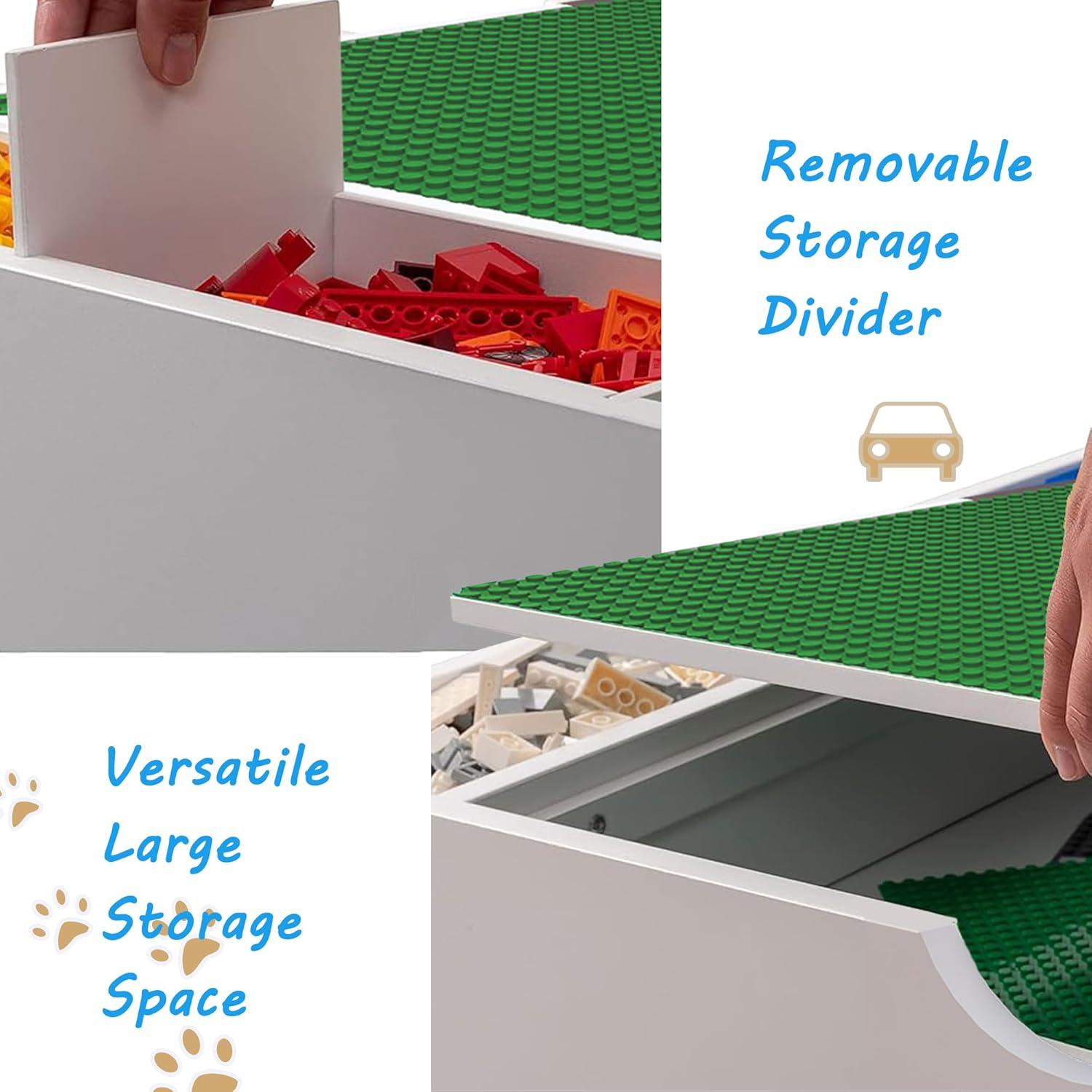 Mesa de Actividades 2 en 1 para Niños de Madera con Almacenamiento