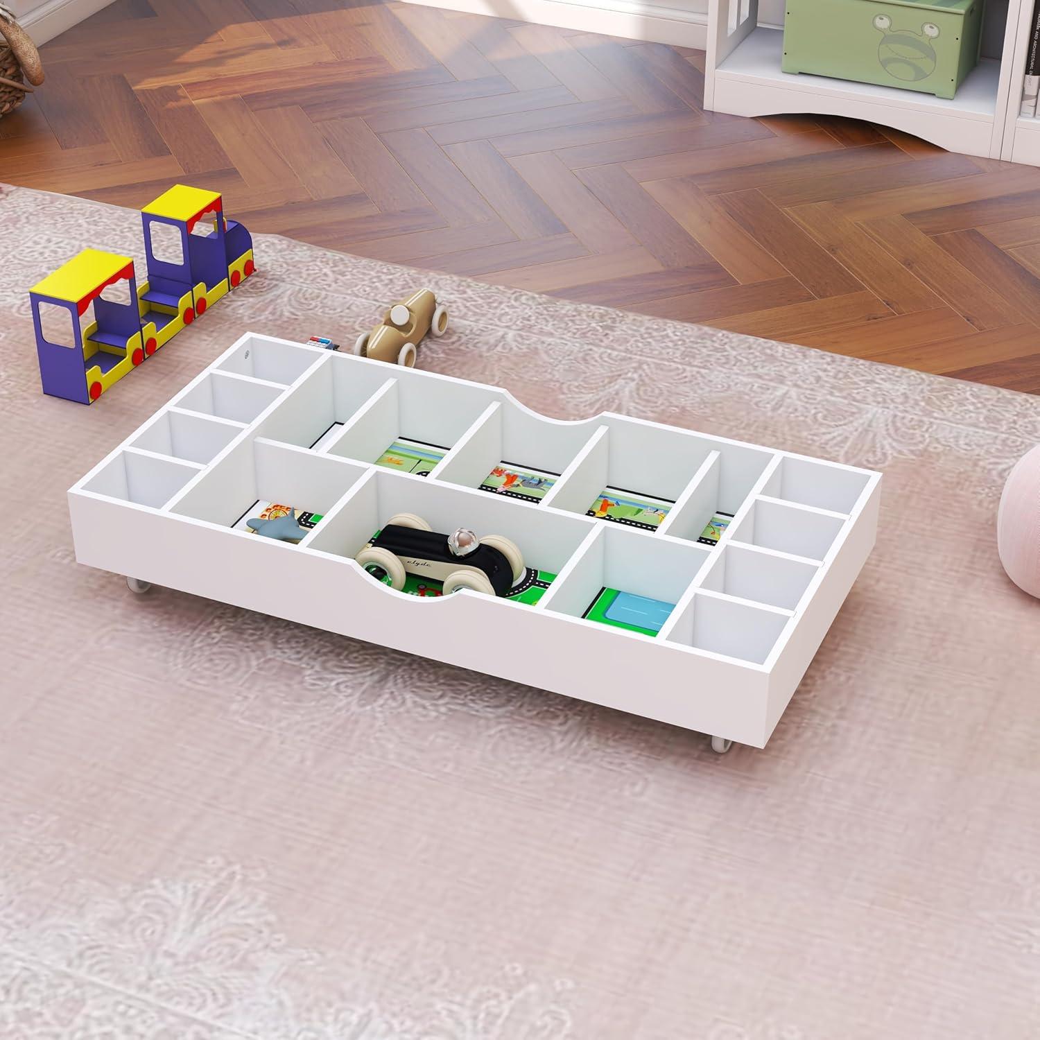 Mesa de Actividades 2 en 1 para Niños de Madera con Almacenamiento