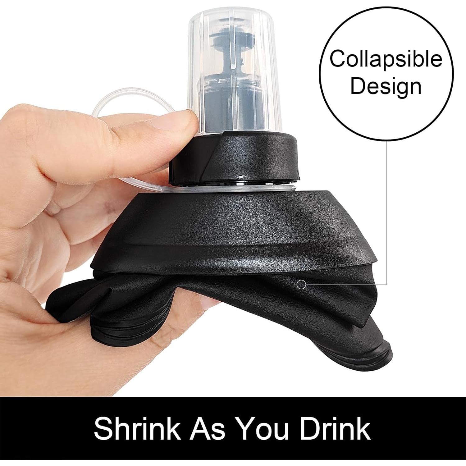 Botella de Agua Colapsable WILDREEDS 150ml Negra TPU