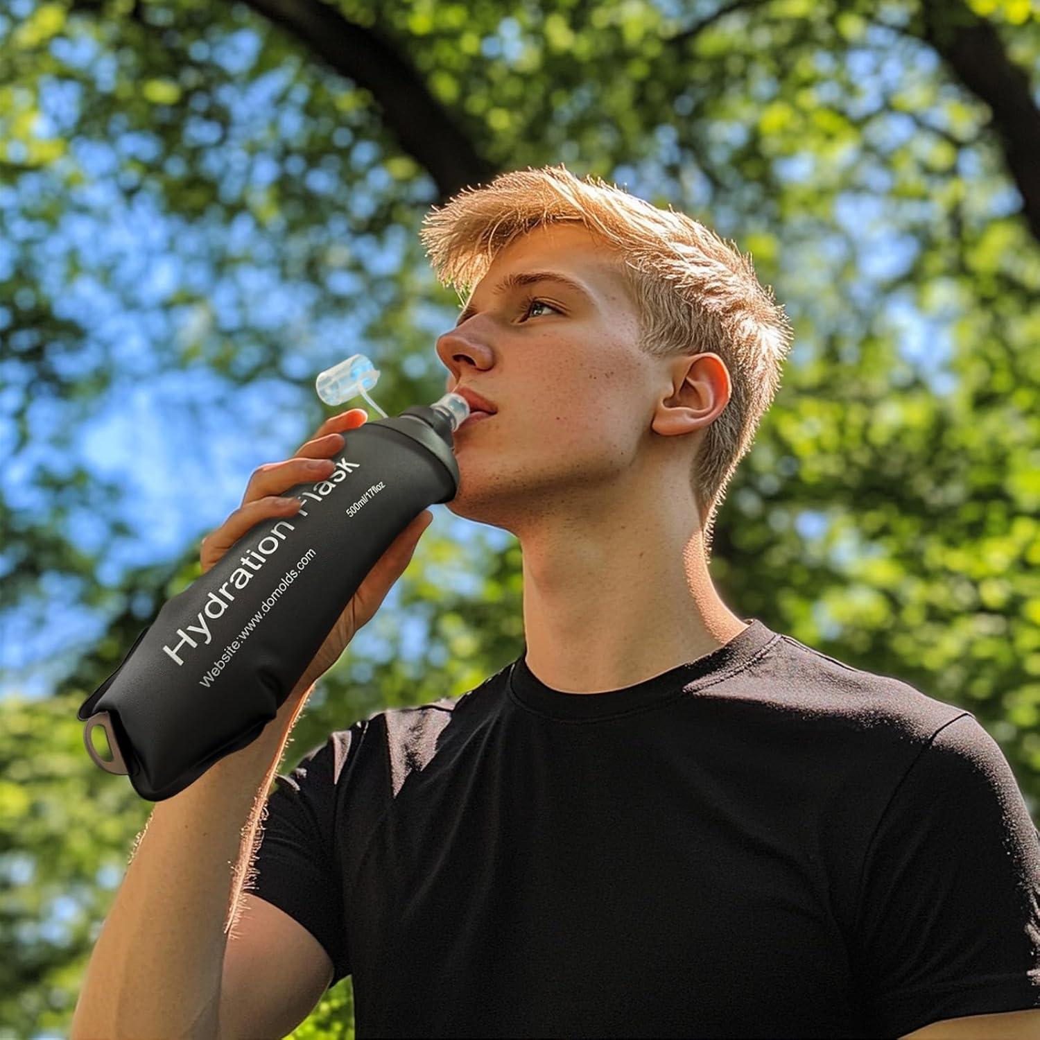 Botella de Agua Colapsable WILDREEDS 150ml Negra TPU