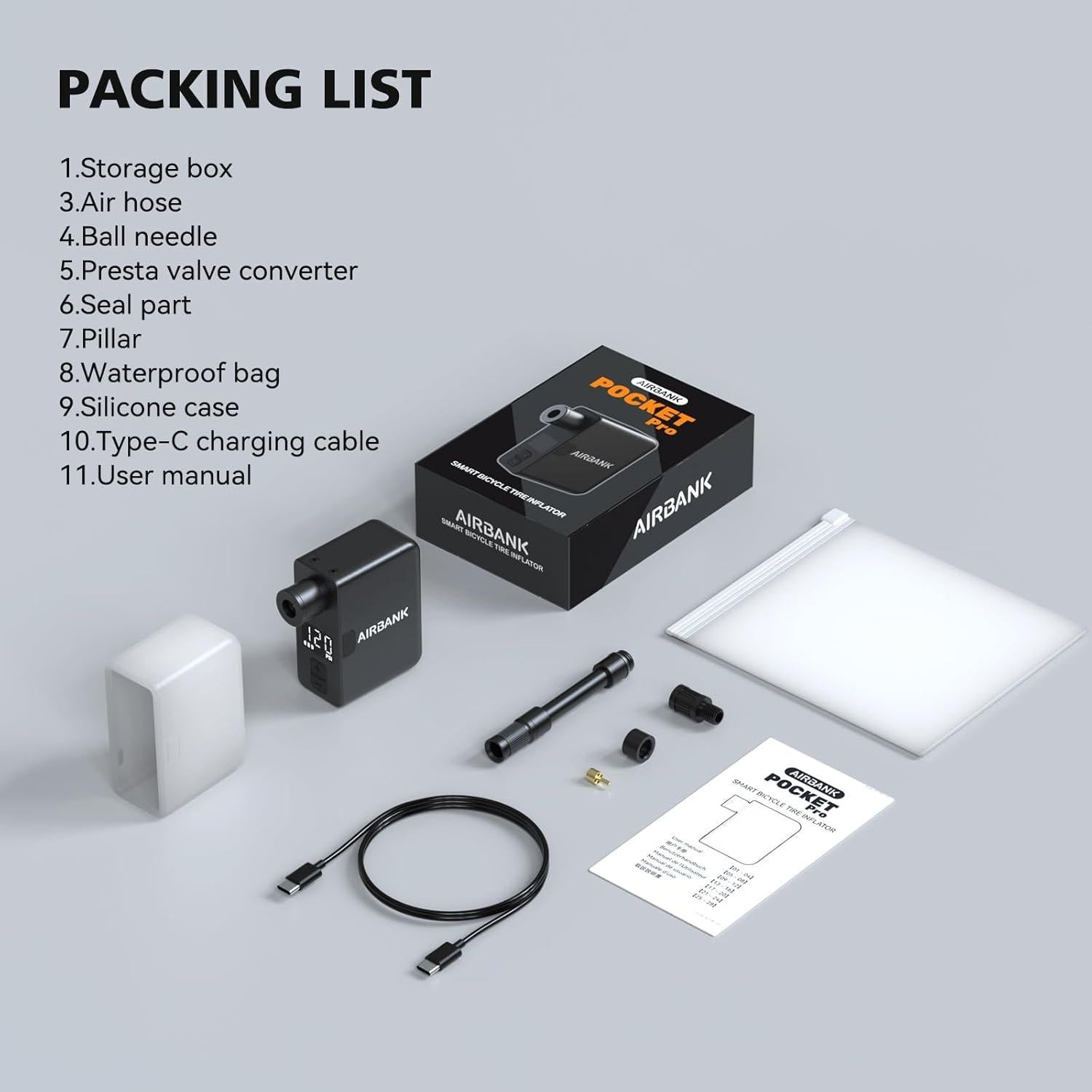 Bomba de Bicicleta AIRBANK POCKET PRO con Manómetro 120 PSI