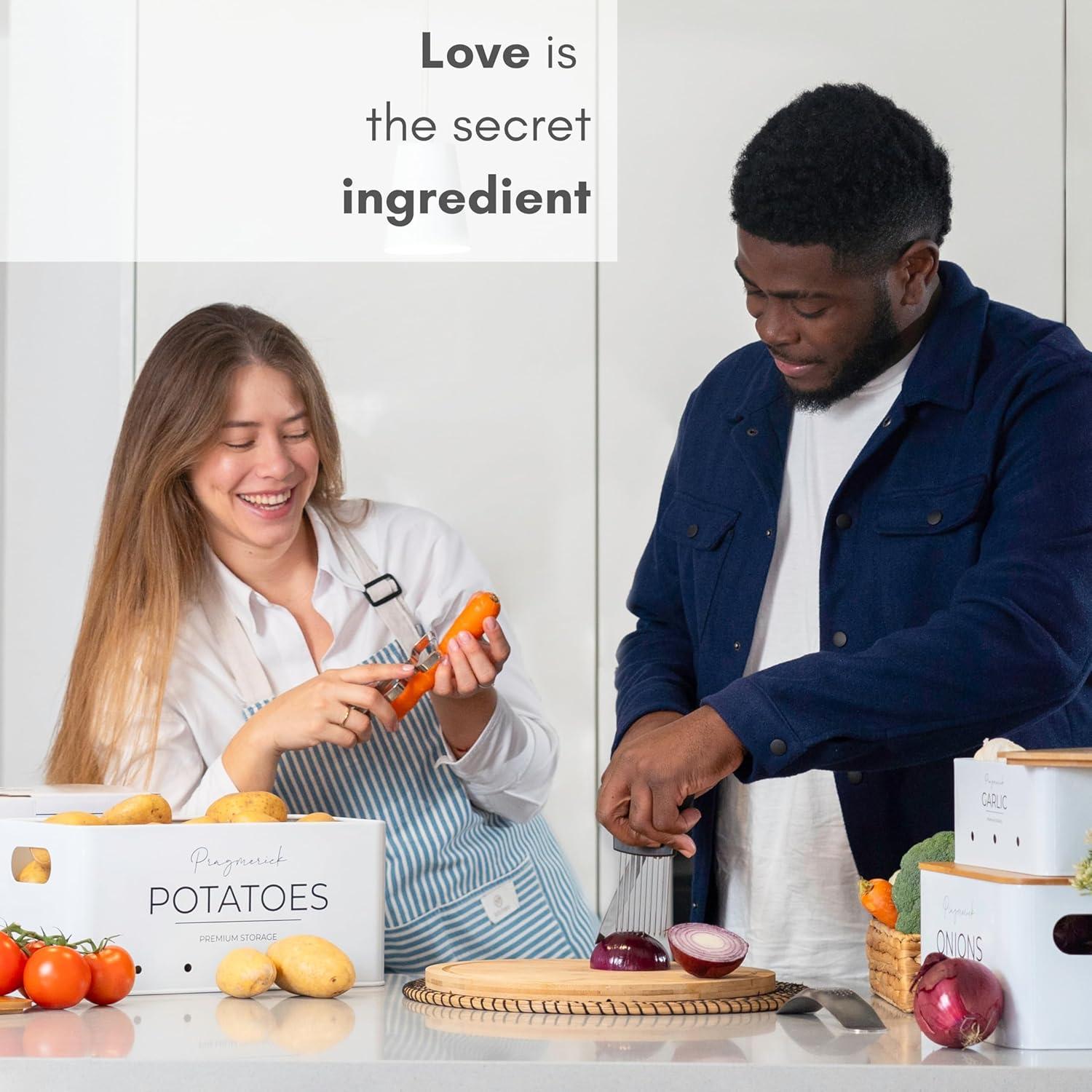 Contenedor de Almacenamiento de Papas y Cebollas Pragmerick con Utensilios