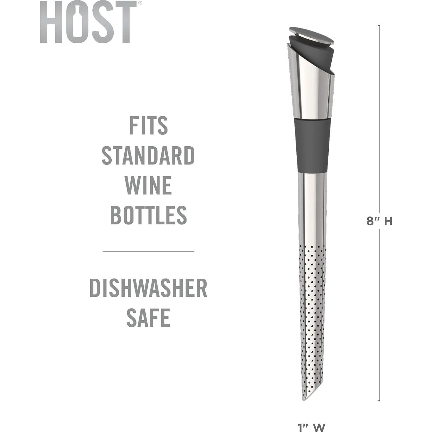 Vertedor de Vino Filtrante HOST de Acero Inoxidable 20 cm