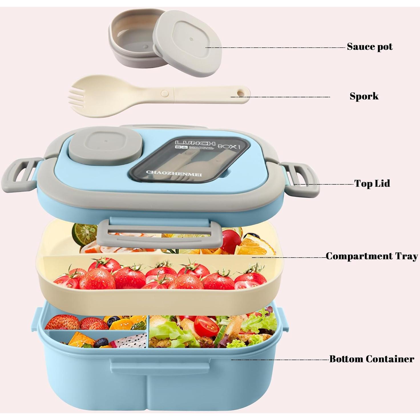 Caja de Almuerzo Bento Tinaforld Azul 1.27L 6 Compartimentos