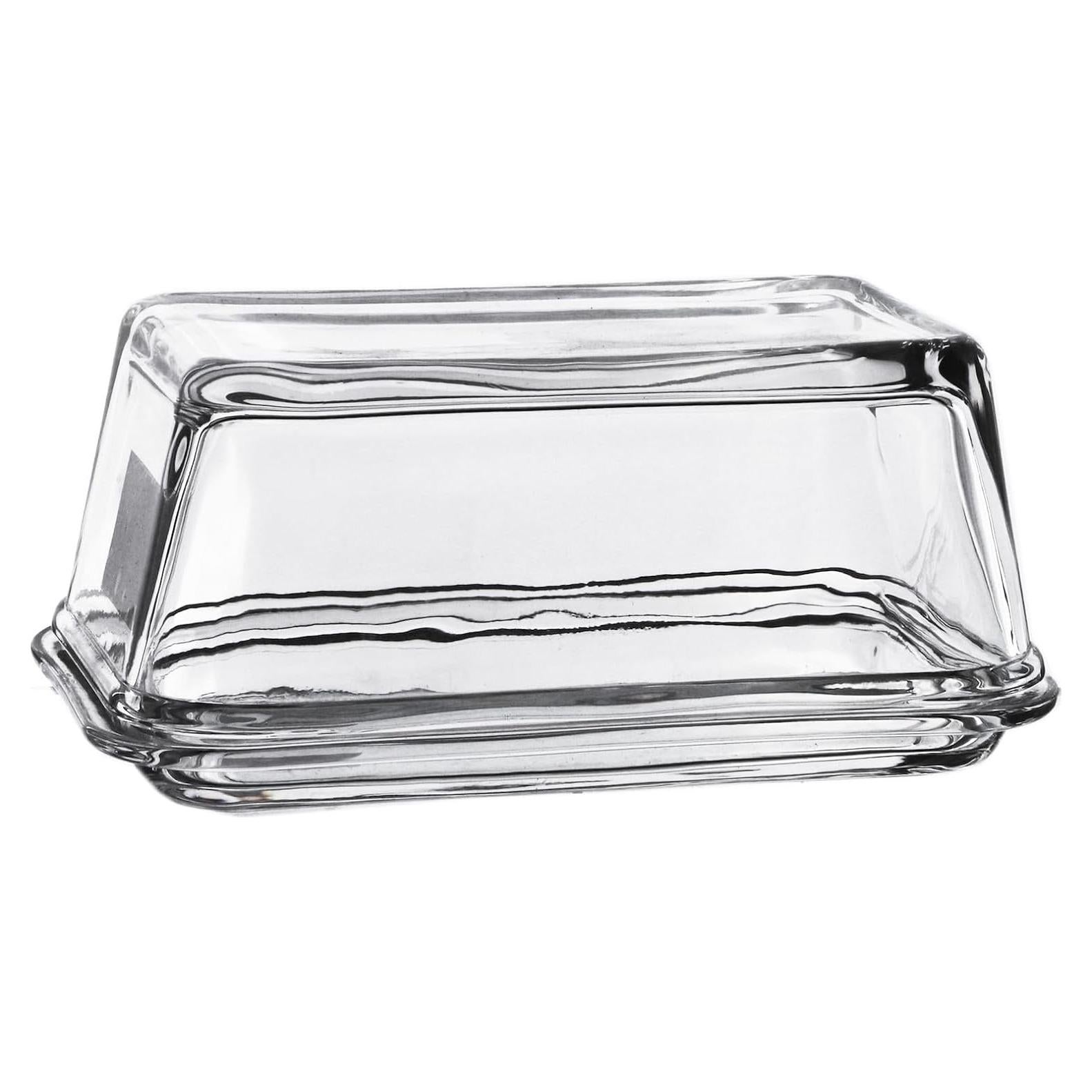 Plato de Mantequilla de Vidrio Fox Run con Tapa 17.15 cm