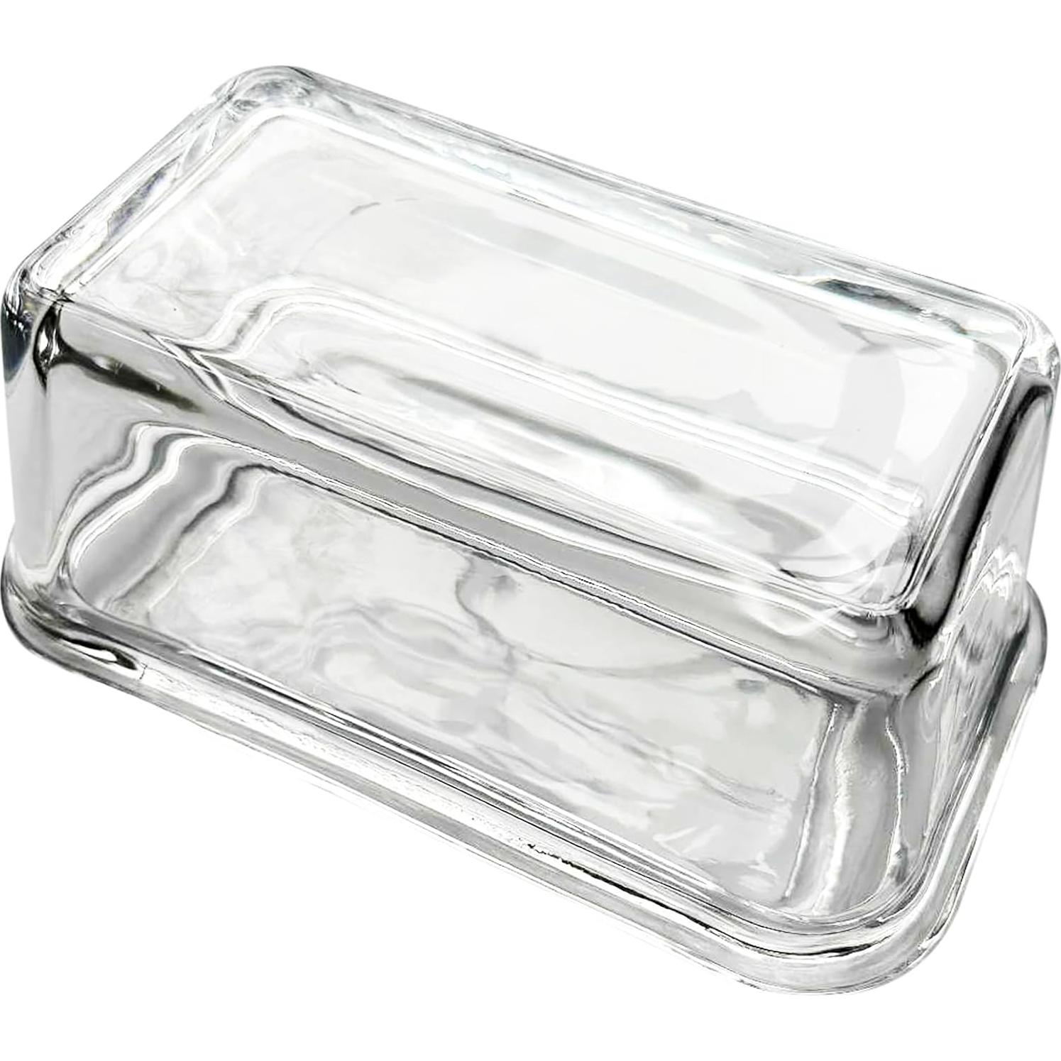 Plato de Mantequilla de Vidrio Fox Run con Tapa 17.15 cm