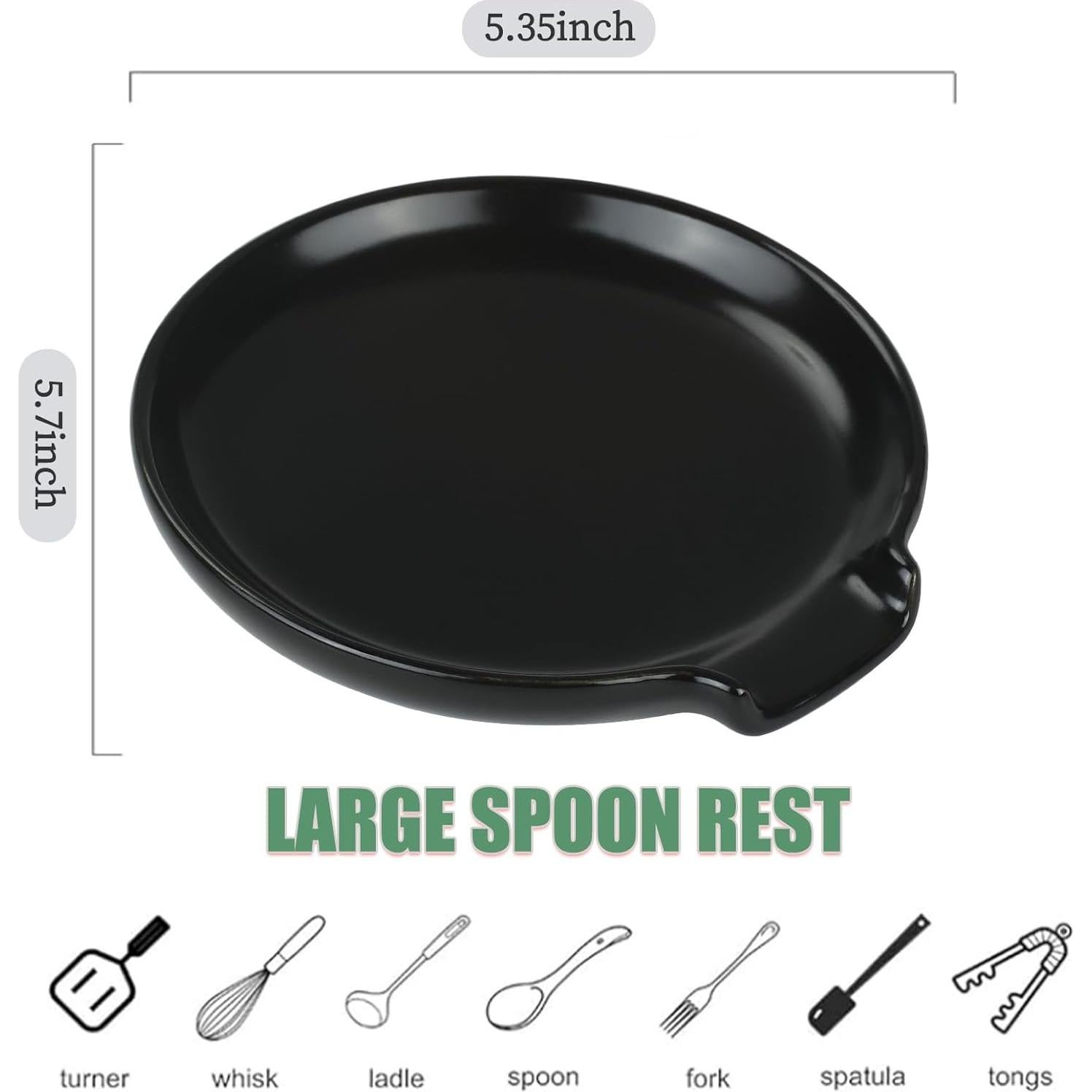 Soporte para Cucharas de Cerámica Lfpkixise 14.5 cm Negro