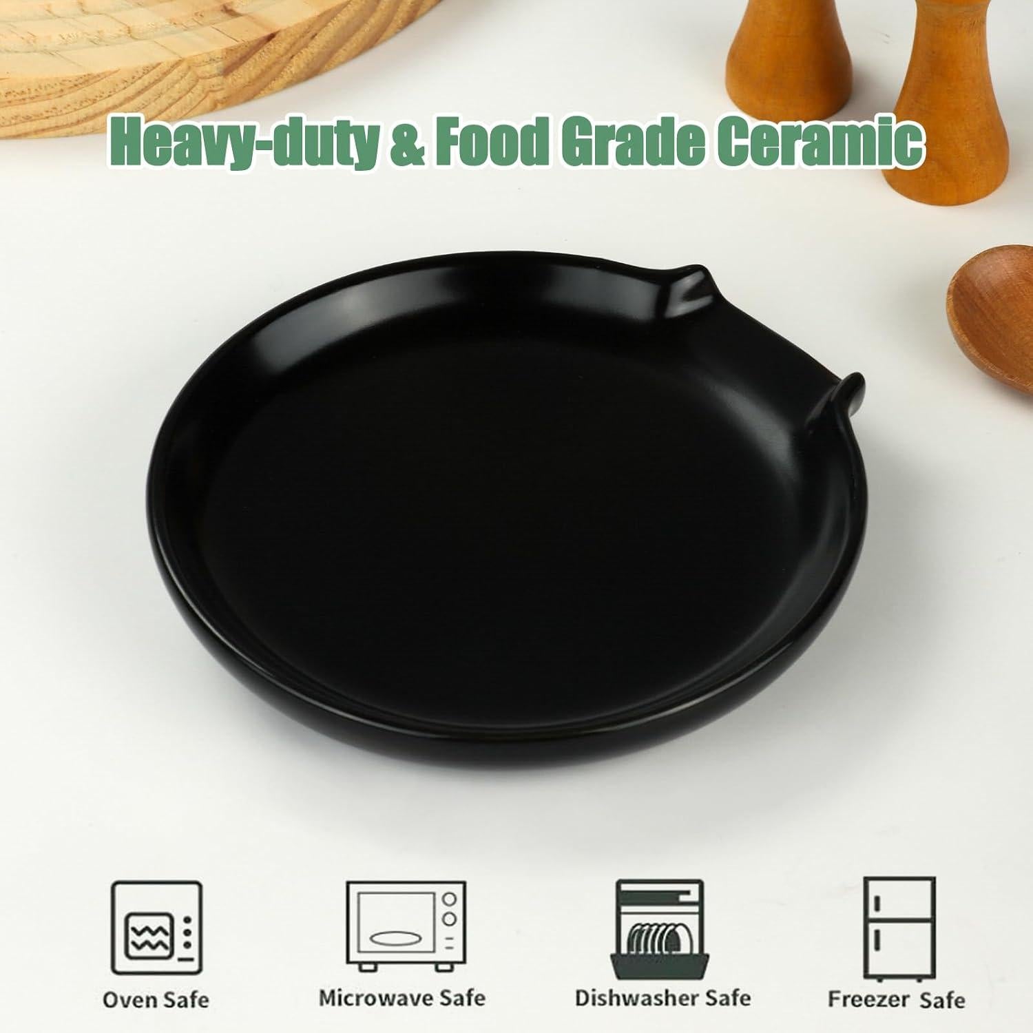 Soporte para Cucharas de Cerámica Lfpkixise 14.5 cm Negro