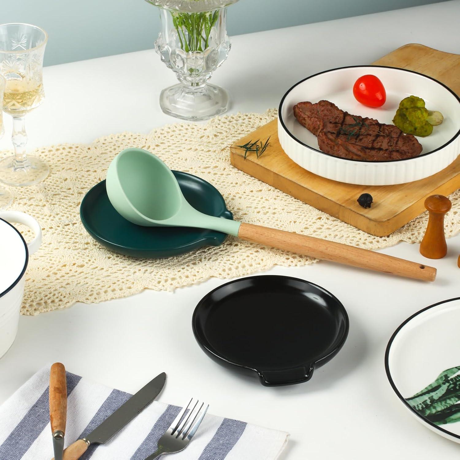 Soporte para Cucharas de Cerámica Lfpkixise 14.5 cm Negro