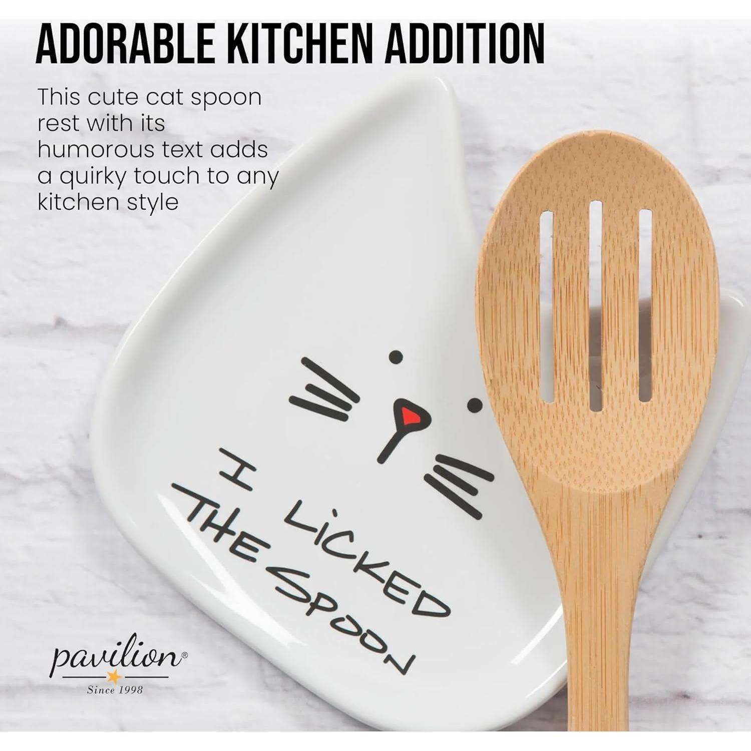 Soporte para Cucharas de Cerámica Pavilion Blobby Cat 12.7 cm