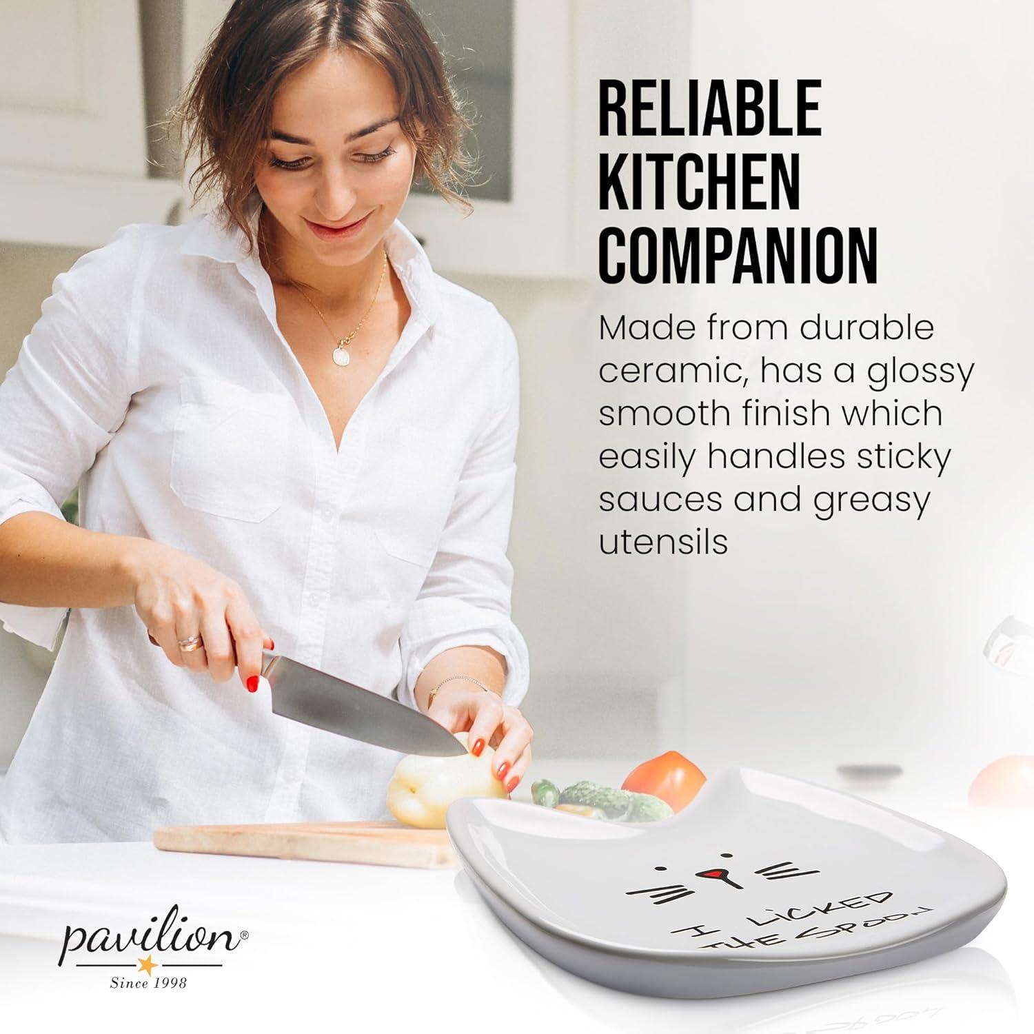 Soporte para Cucharas de Cerámica Pavilion Blobby Cat 12.7 cm