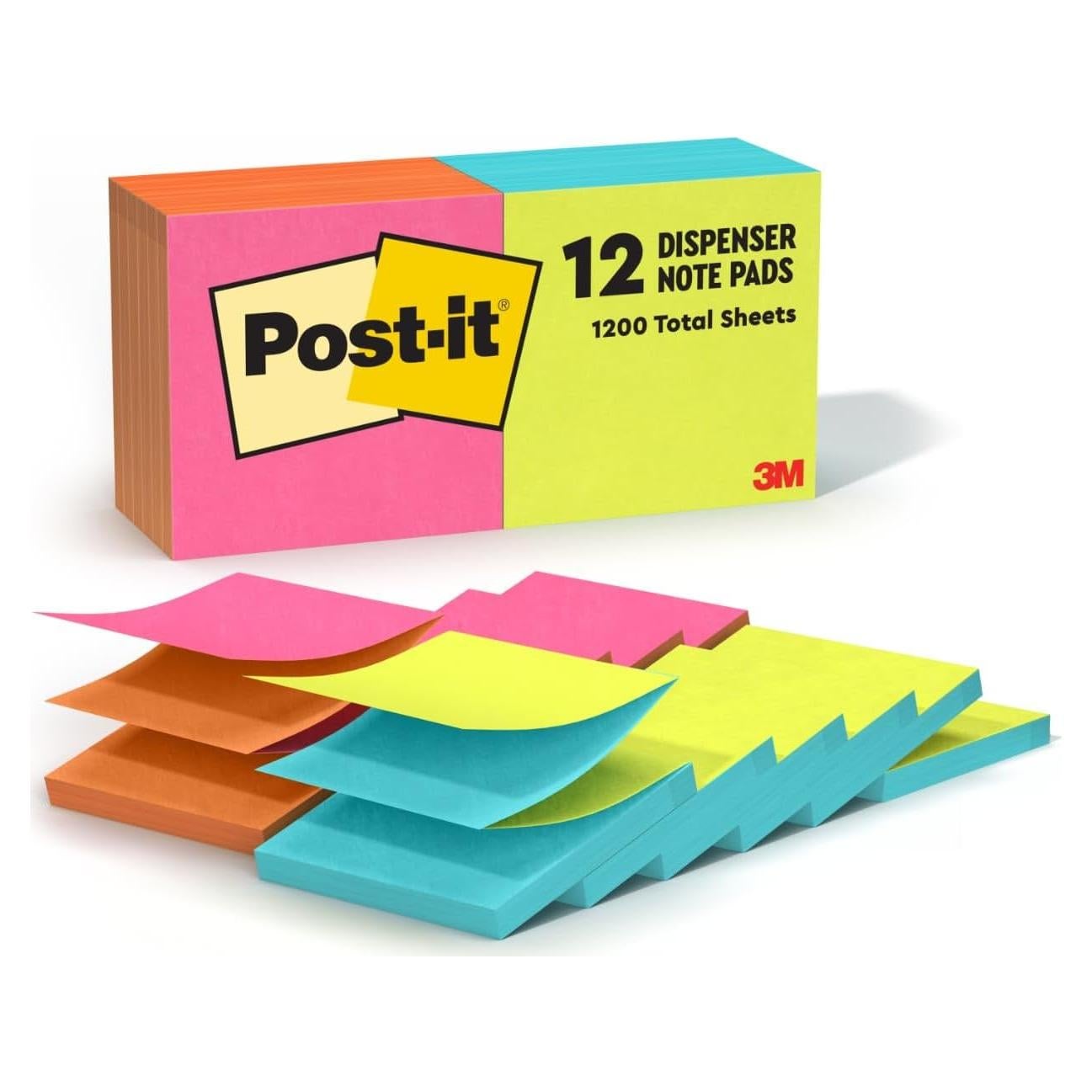 Notas adhesivas Post-it Poptimista 3x3 cm, 12 blocs, reciclables